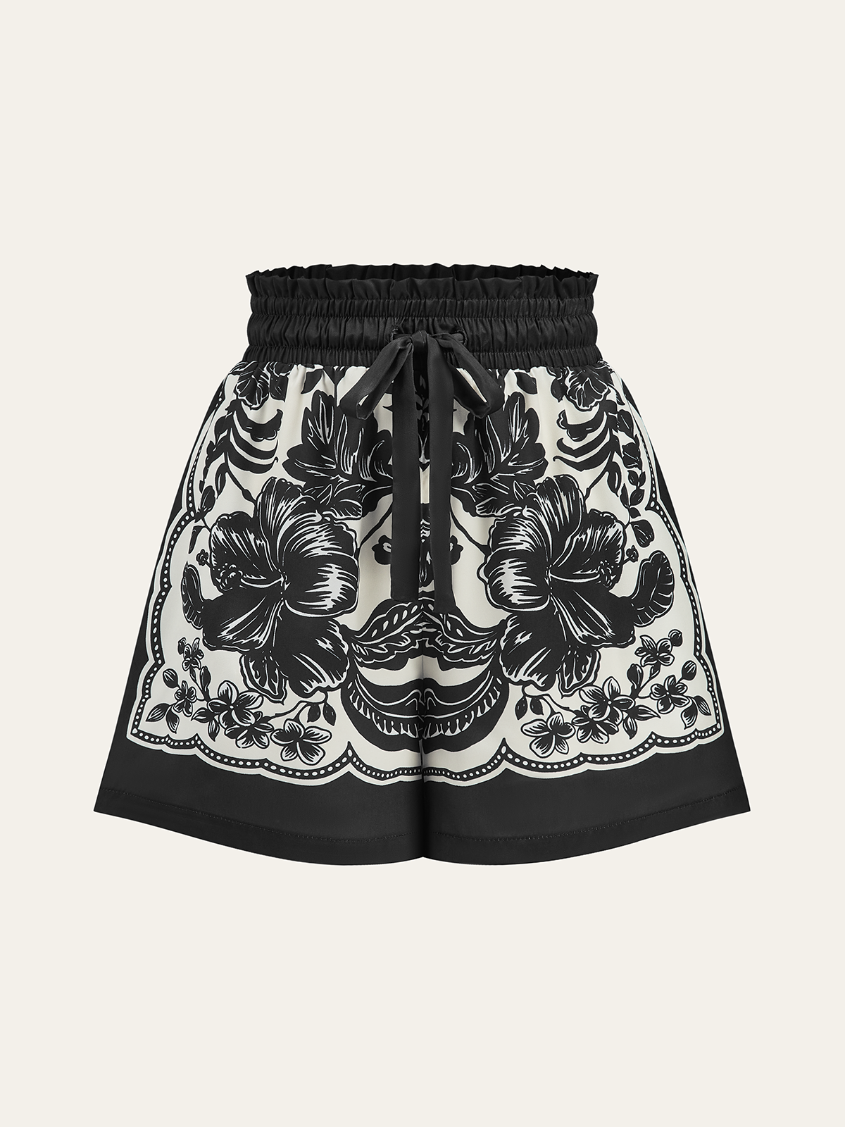 Shorts mit Blumenmuster und elastischem Bund