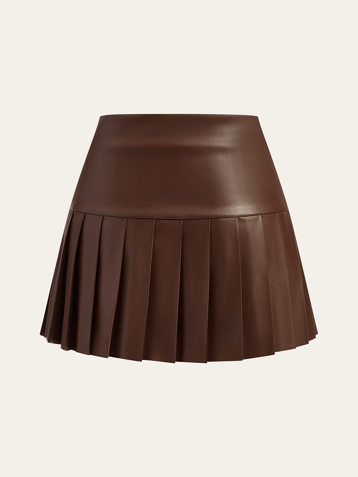 Minirock aus Kunstleder mit hoher Taille und Falten