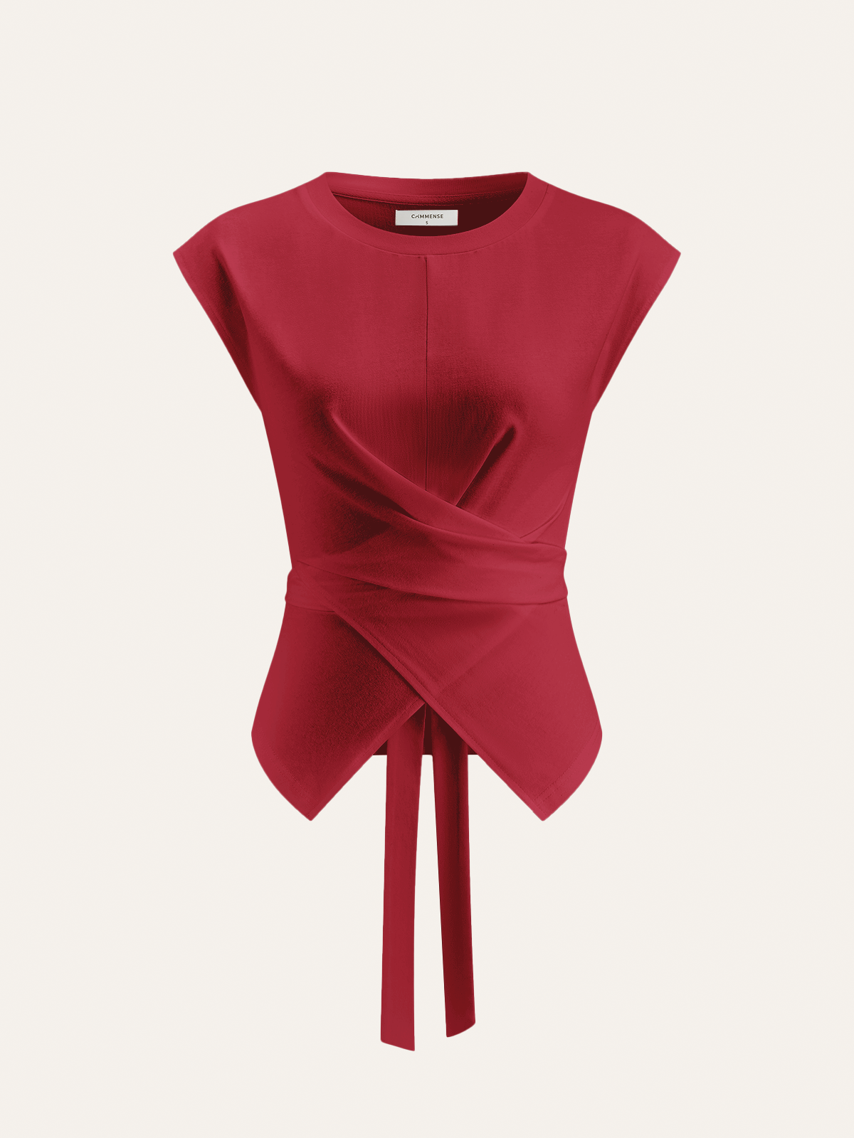 Wrap-Front Tie-Back Top