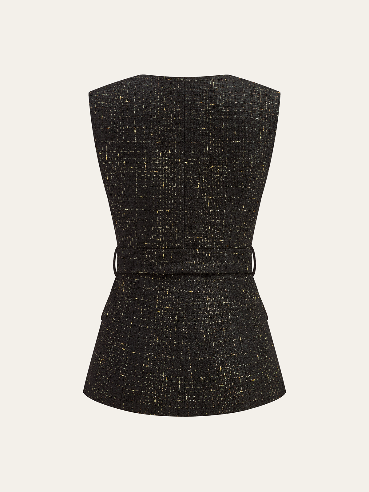 Gilet sans manches ceinturé en tweed