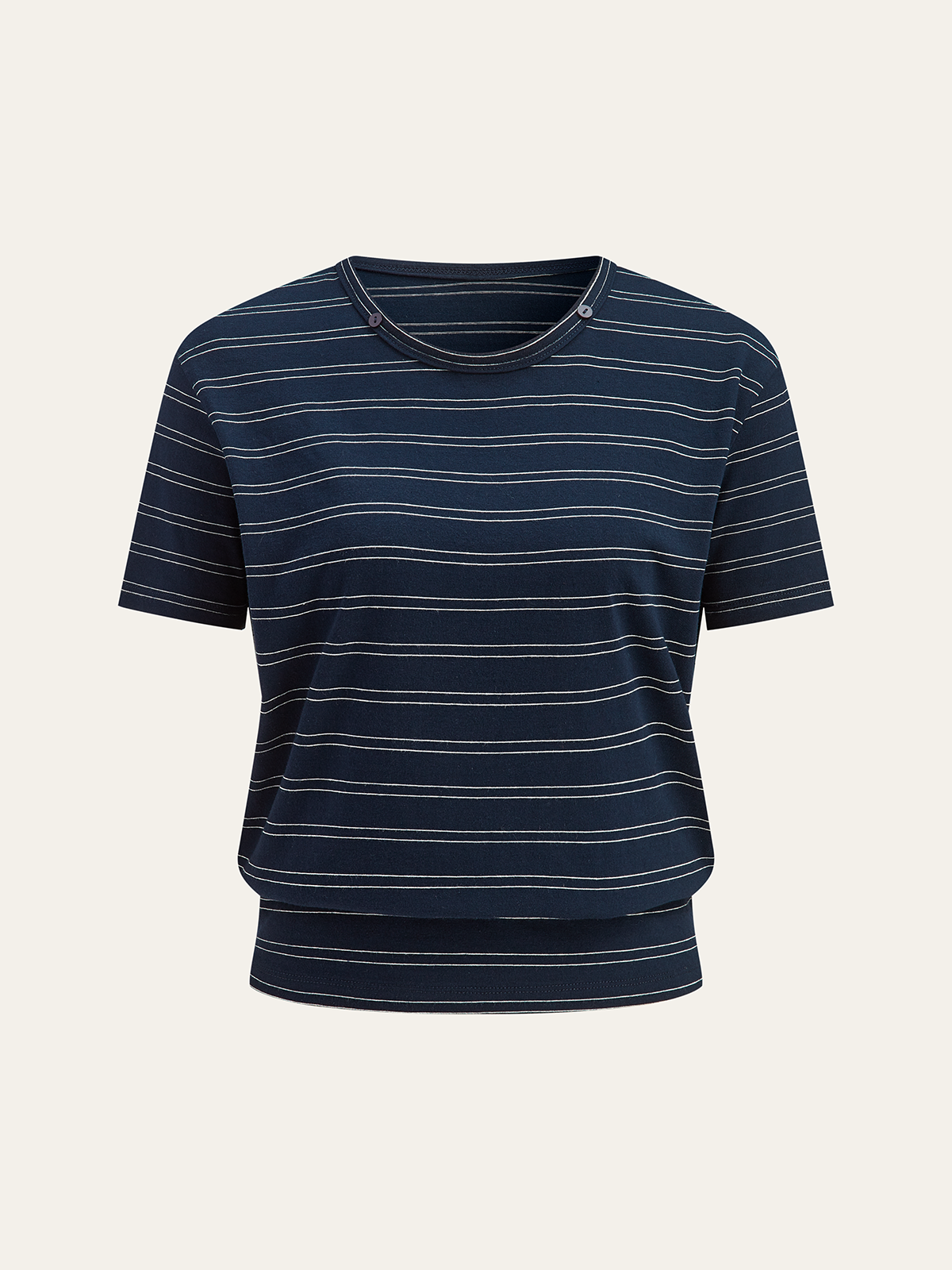 Gestreiftes T-Shirt mit abnehmbarem Schalkragen