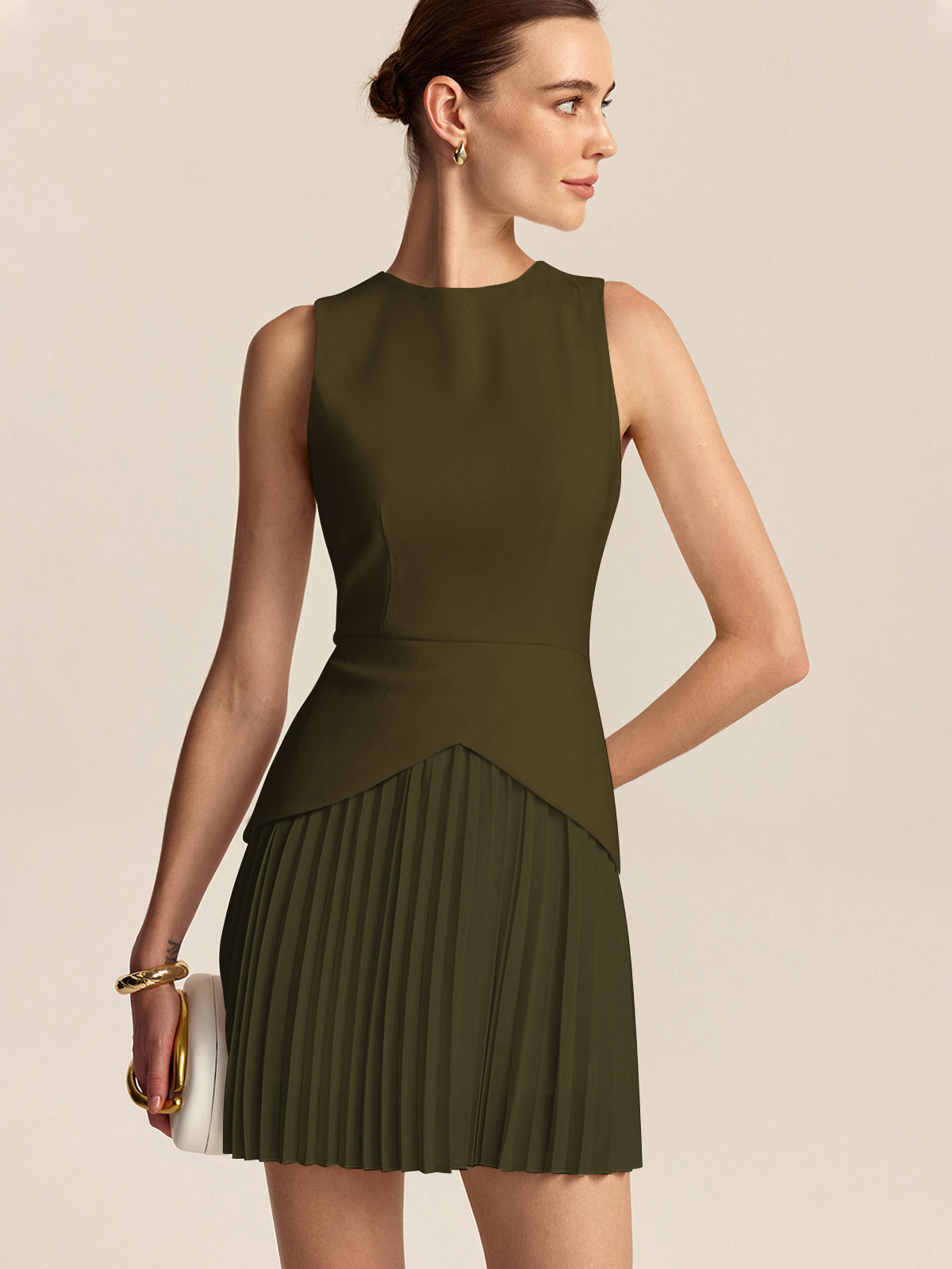 Mini-robe à ourlet plissé