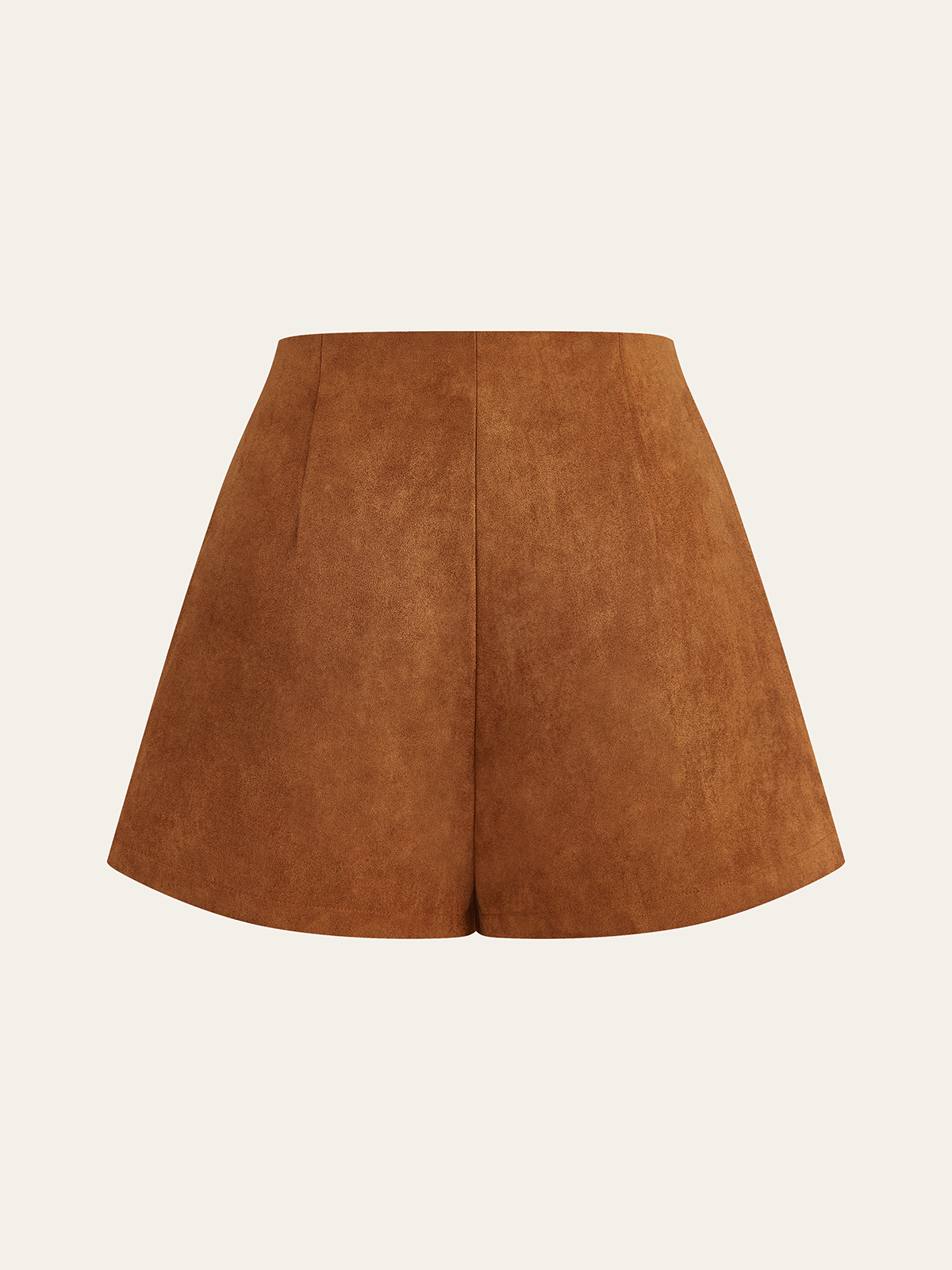 Verzierte Wildleder-Effekt-Shorts mit hohem Bund