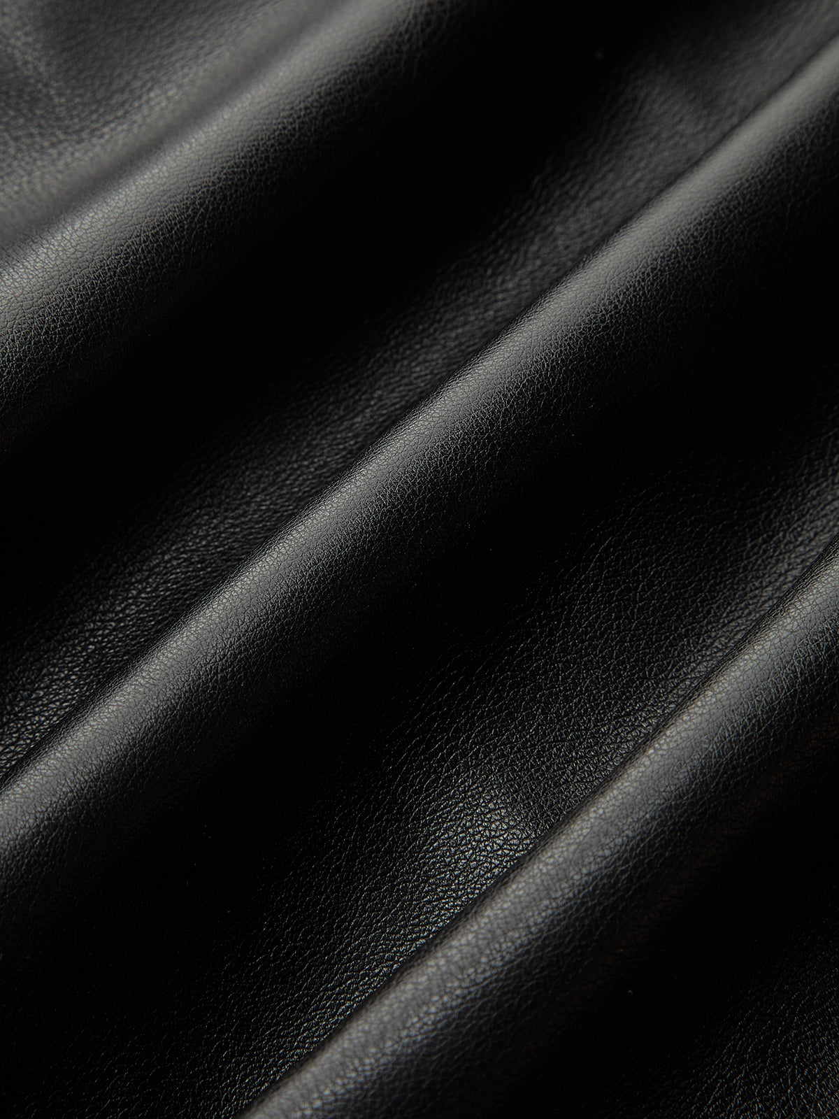 Asymmetric PU Leather Panel Blouse