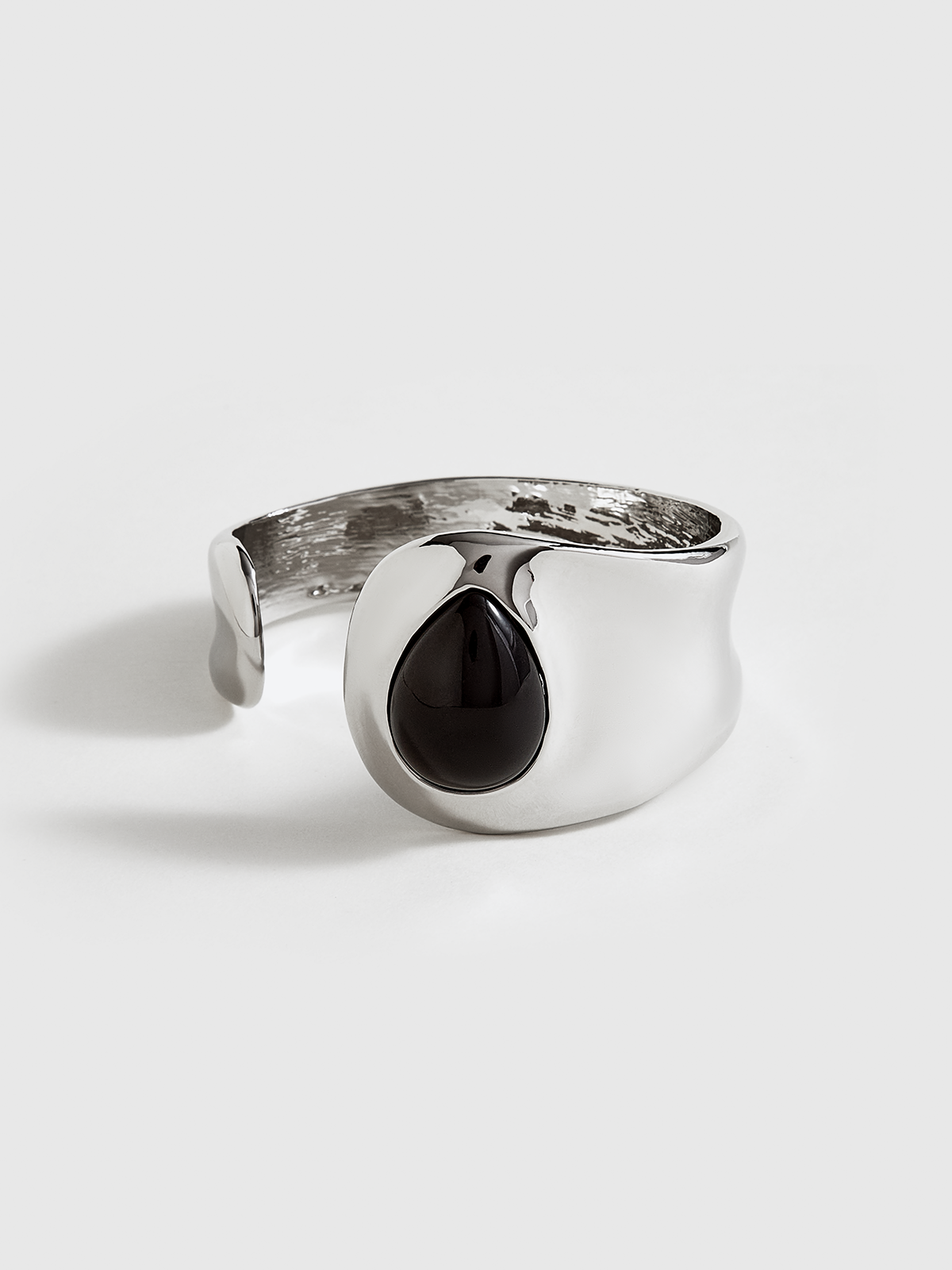 Black Stone Cuff Bracelet