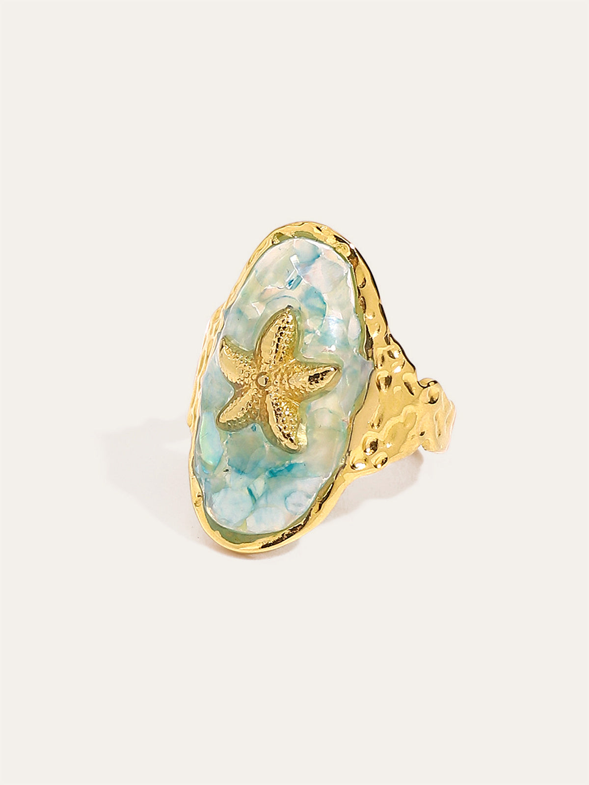 Bague étoile de mer dorée