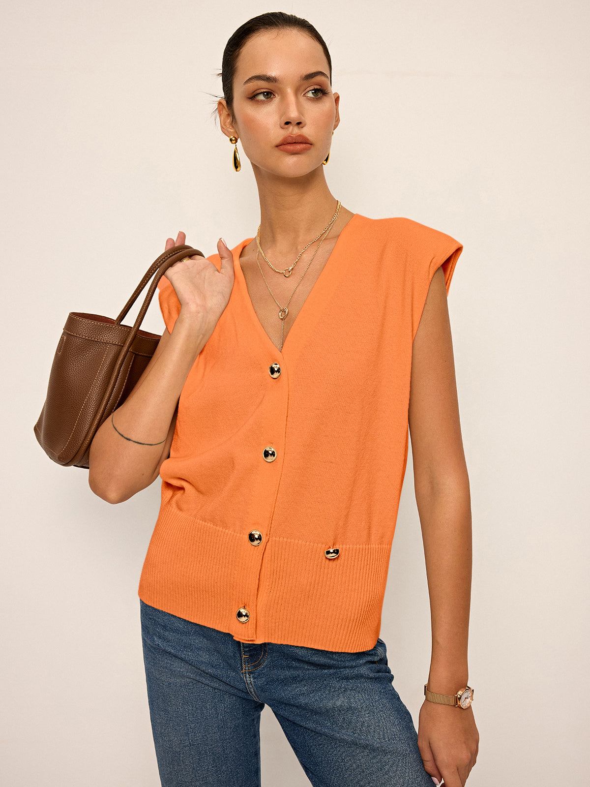 Asymmetric Two-Way Wear Knit Vest