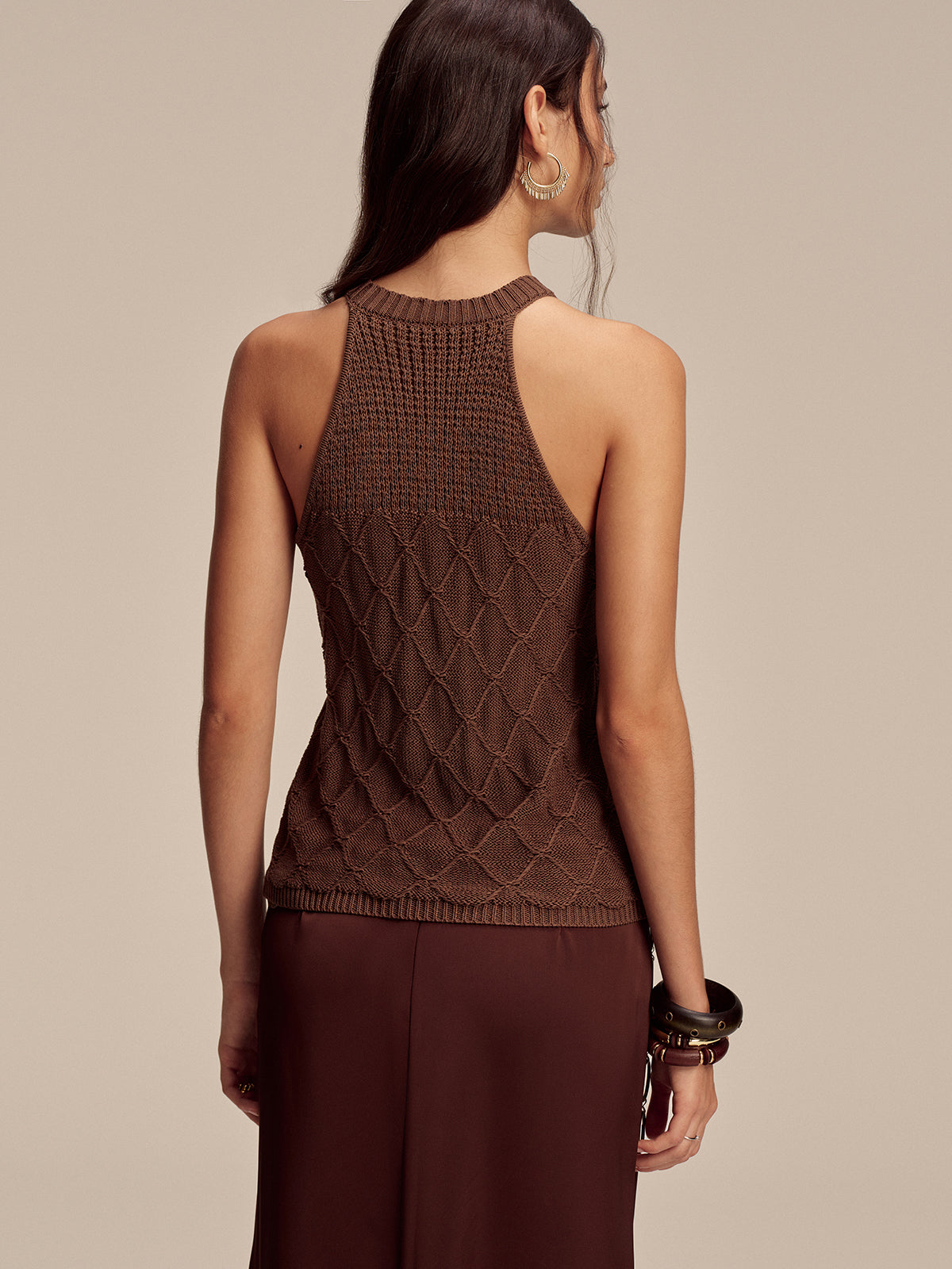 Gilet sans manches à motif losanges