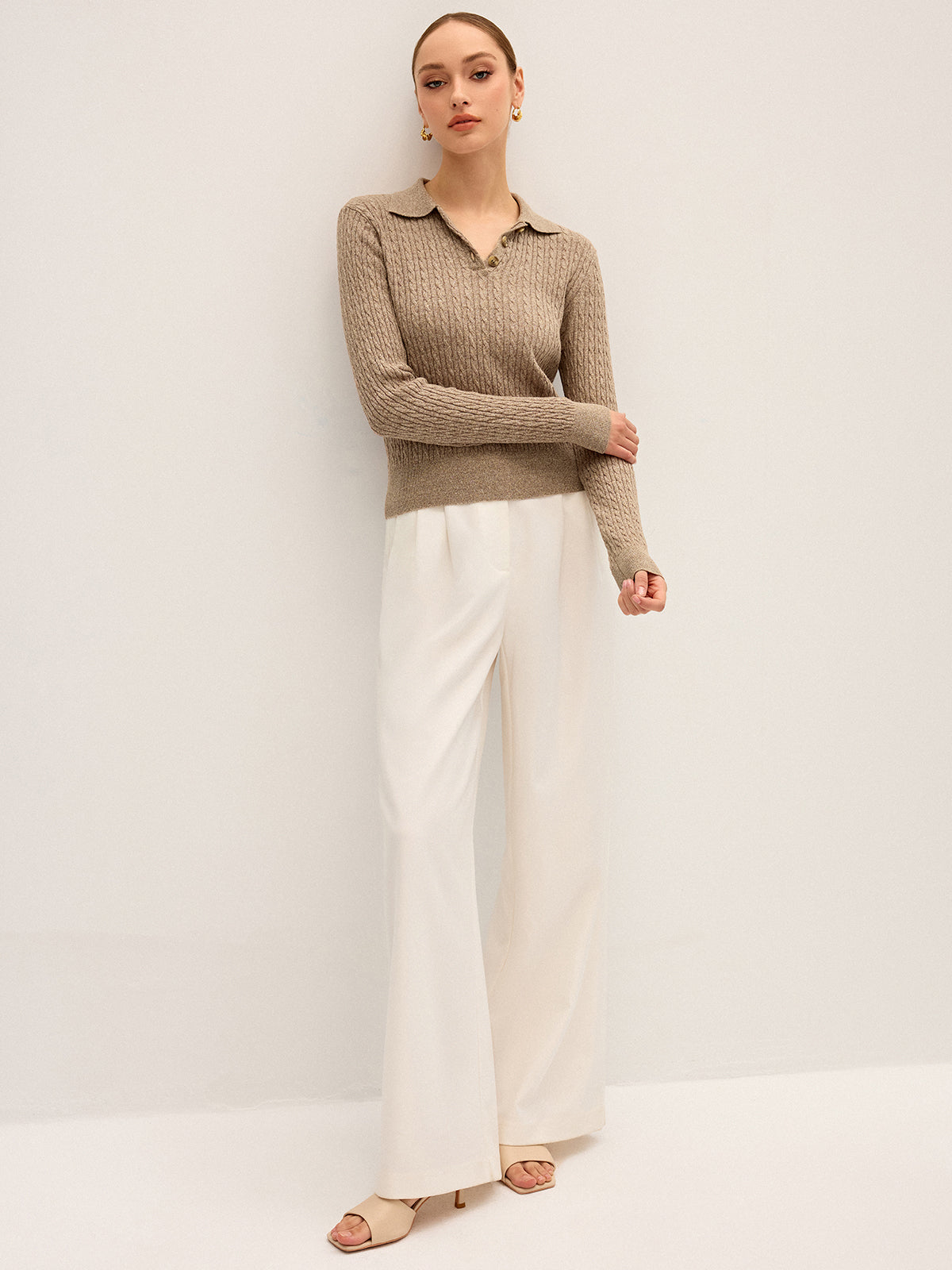 Pull en coton à col torsadé