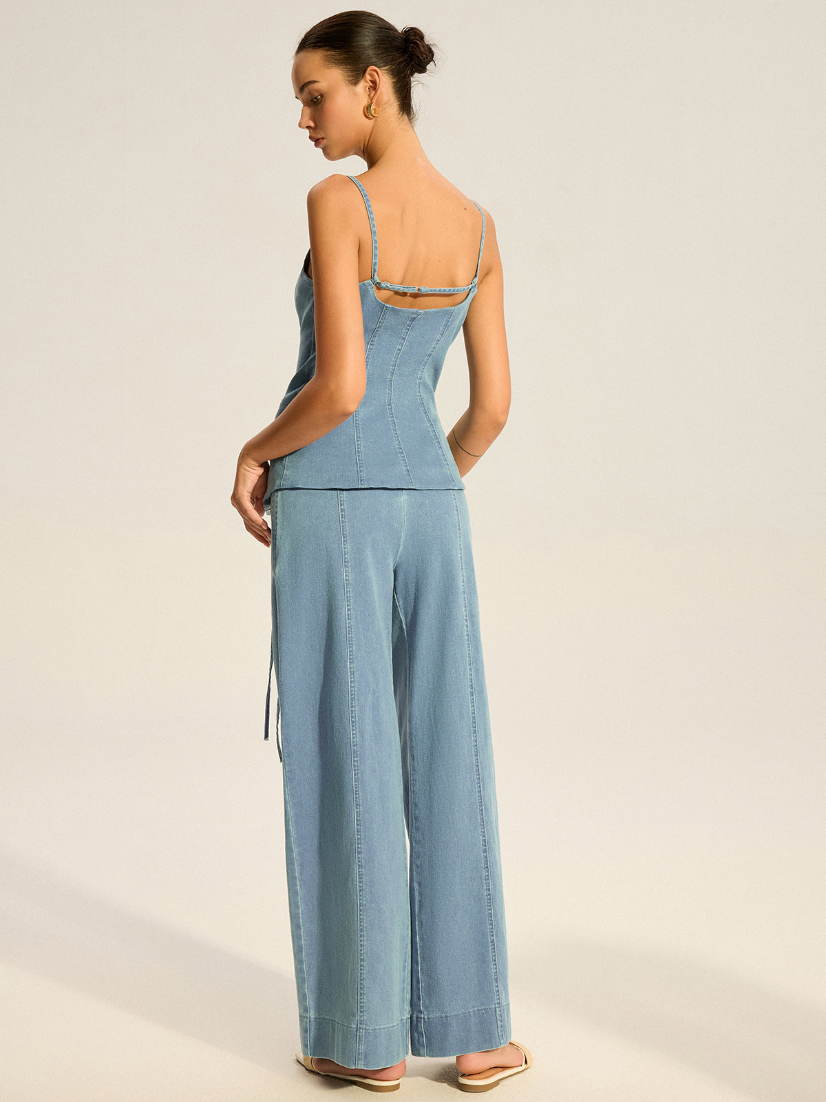 Ensemble gilet caraco et pantalon en jean