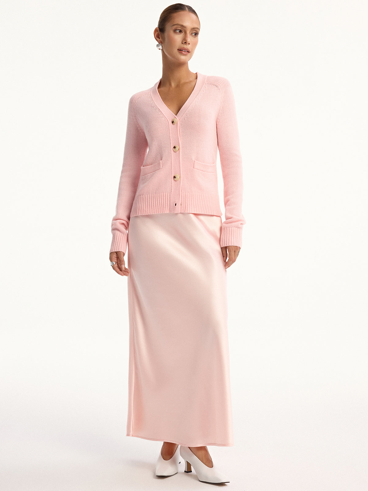 High-Waist Satin Maxi Skirt