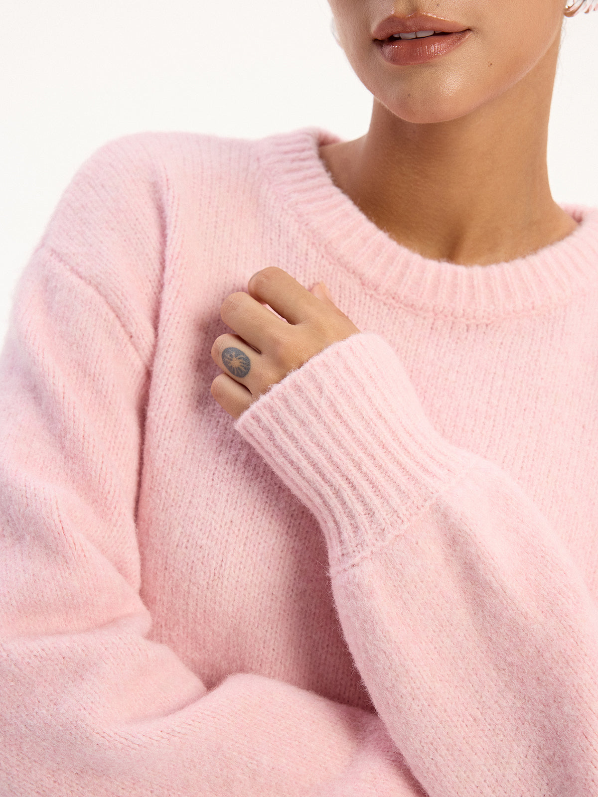 Pullover aus Wollmischung mit Rundhalsausschnitt