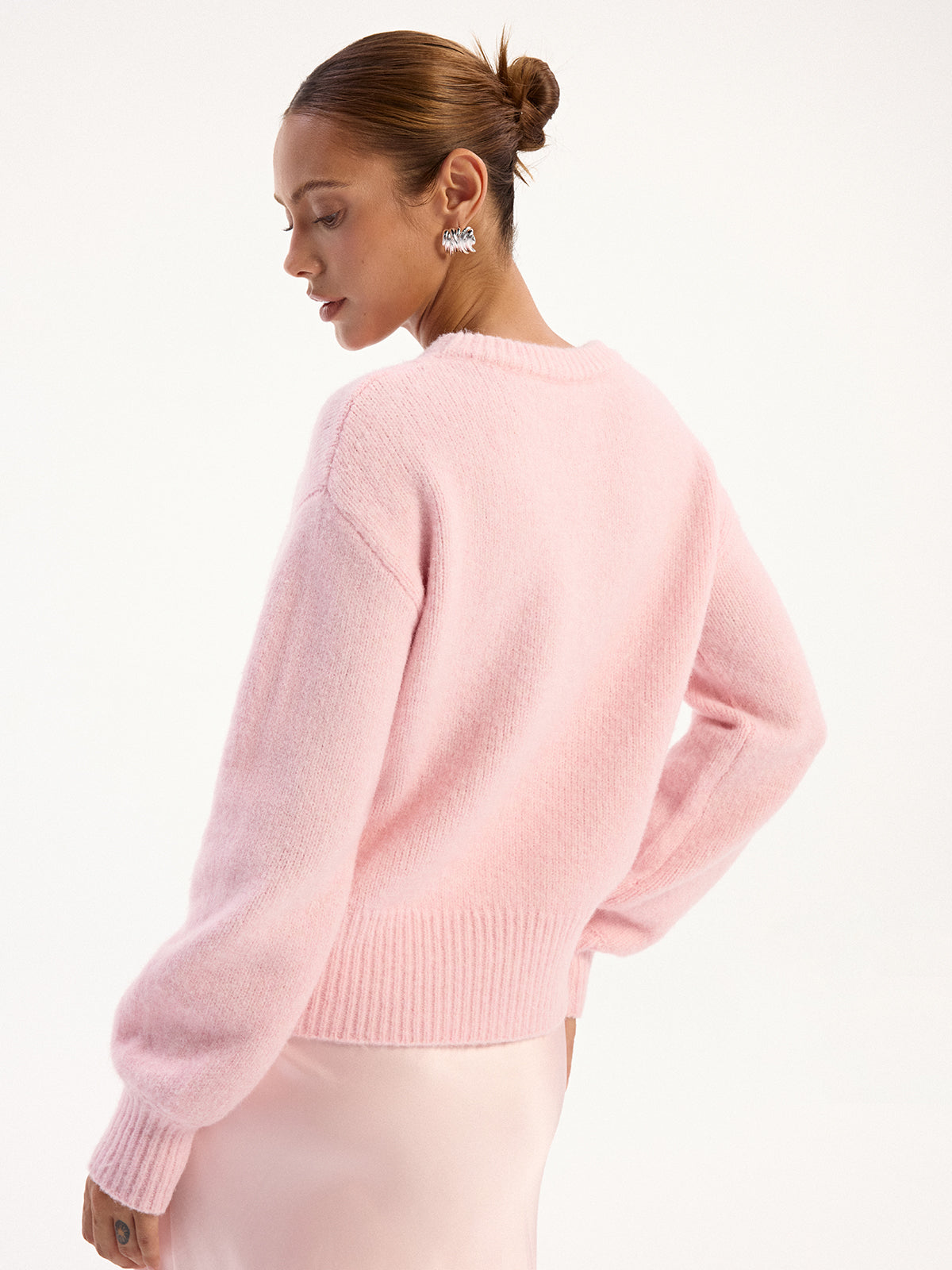 Pullover aus Wollmischung mit Rundhalsausschnitt