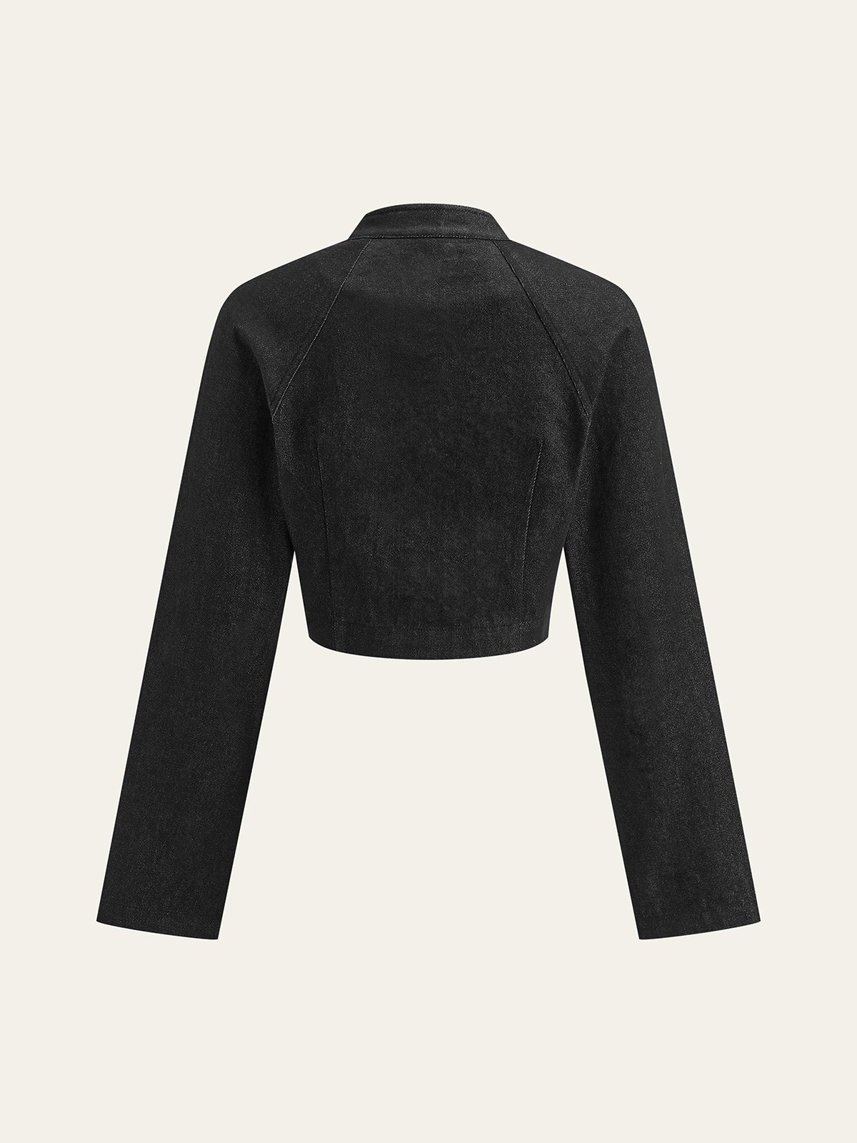 Metal Detail Cropped Denim Jacket