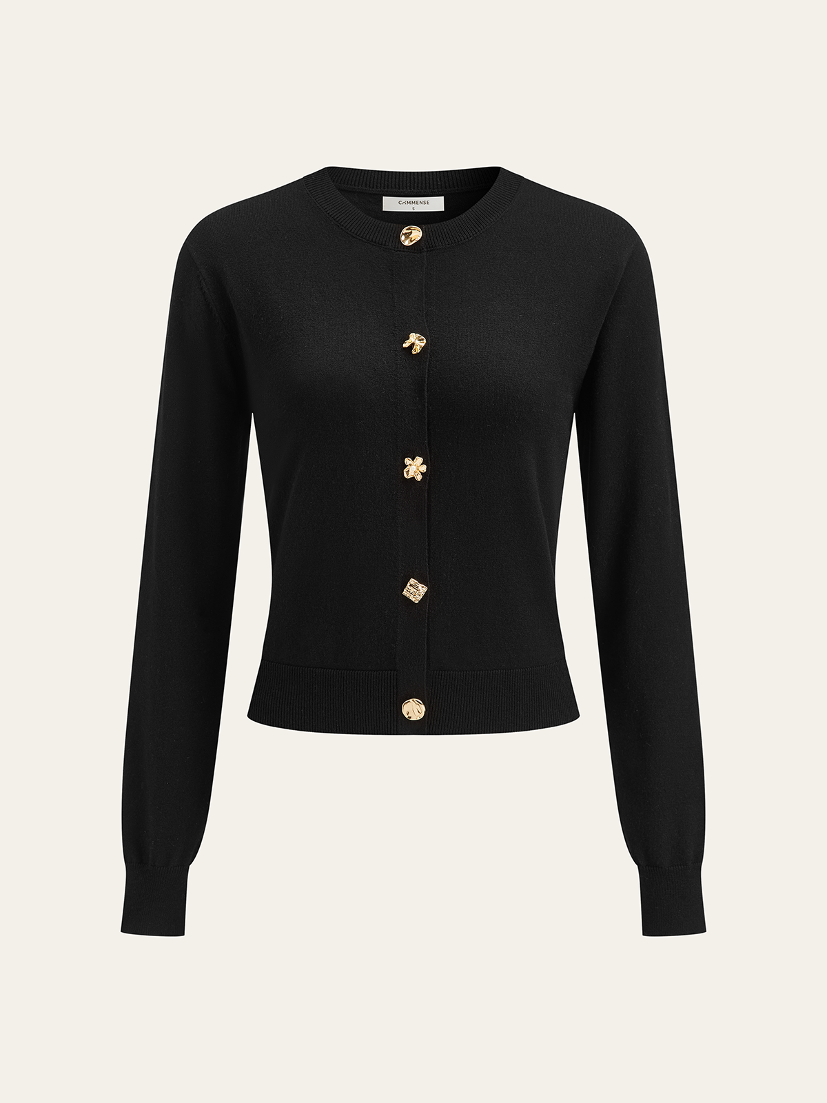 Wool Blend Metal Button Cardigan