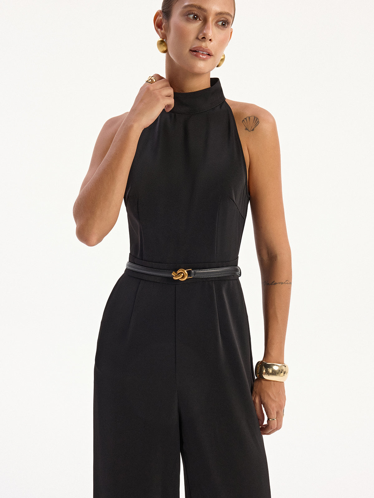 Ceinture en cuir à boucle torsadée