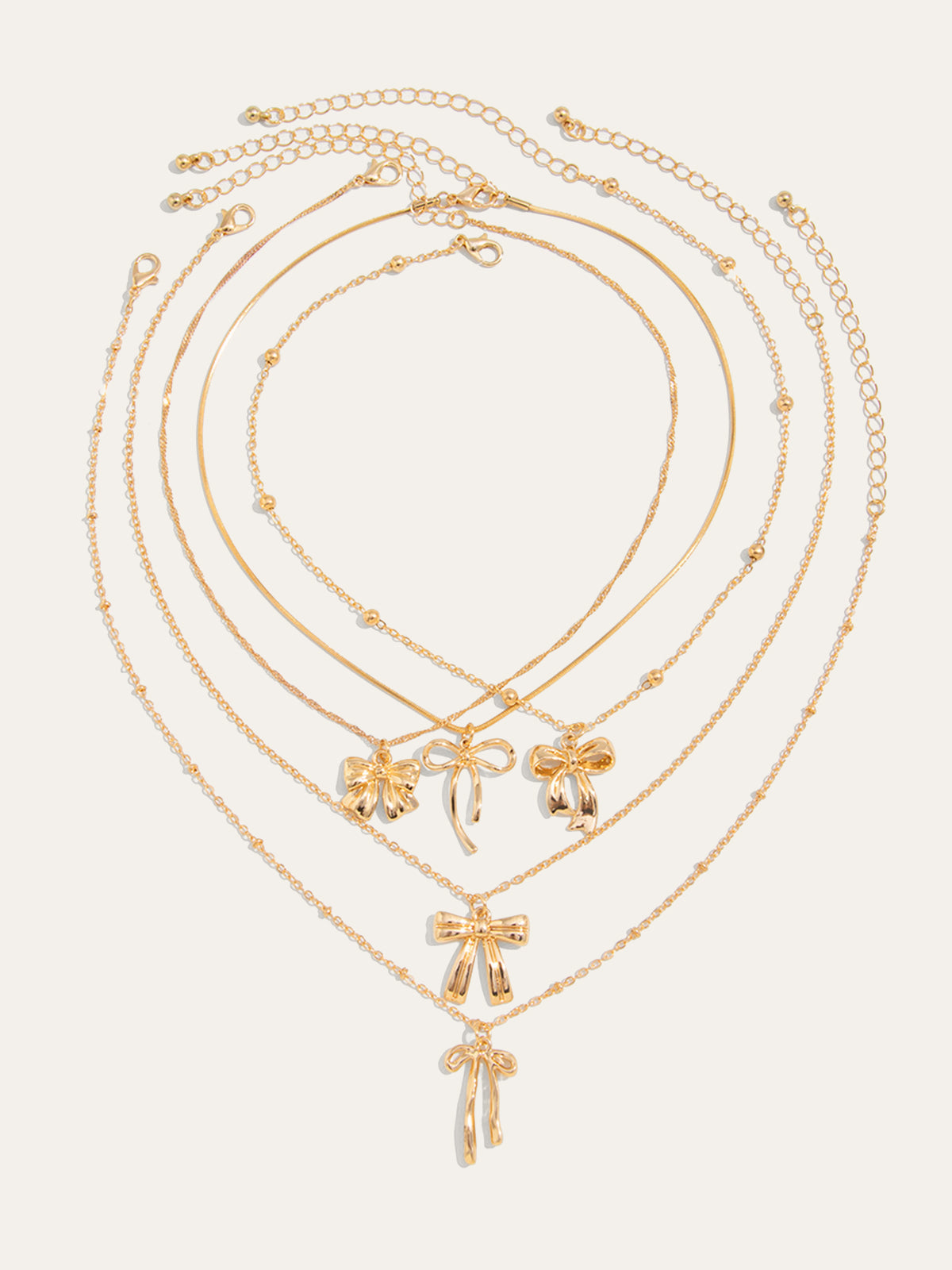 Ensemble de 5 colliers à breloque nœud