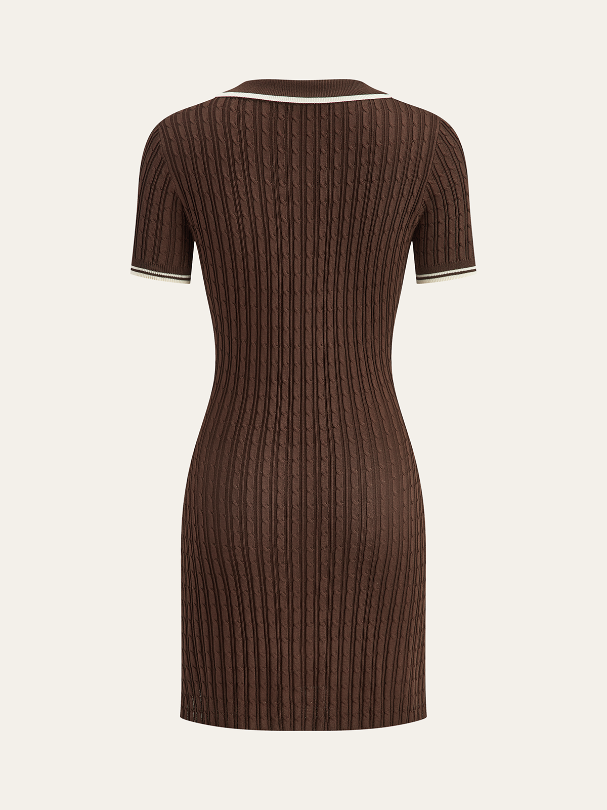 Kurzärmeliges Polo-Kleid mit Zopfmuster