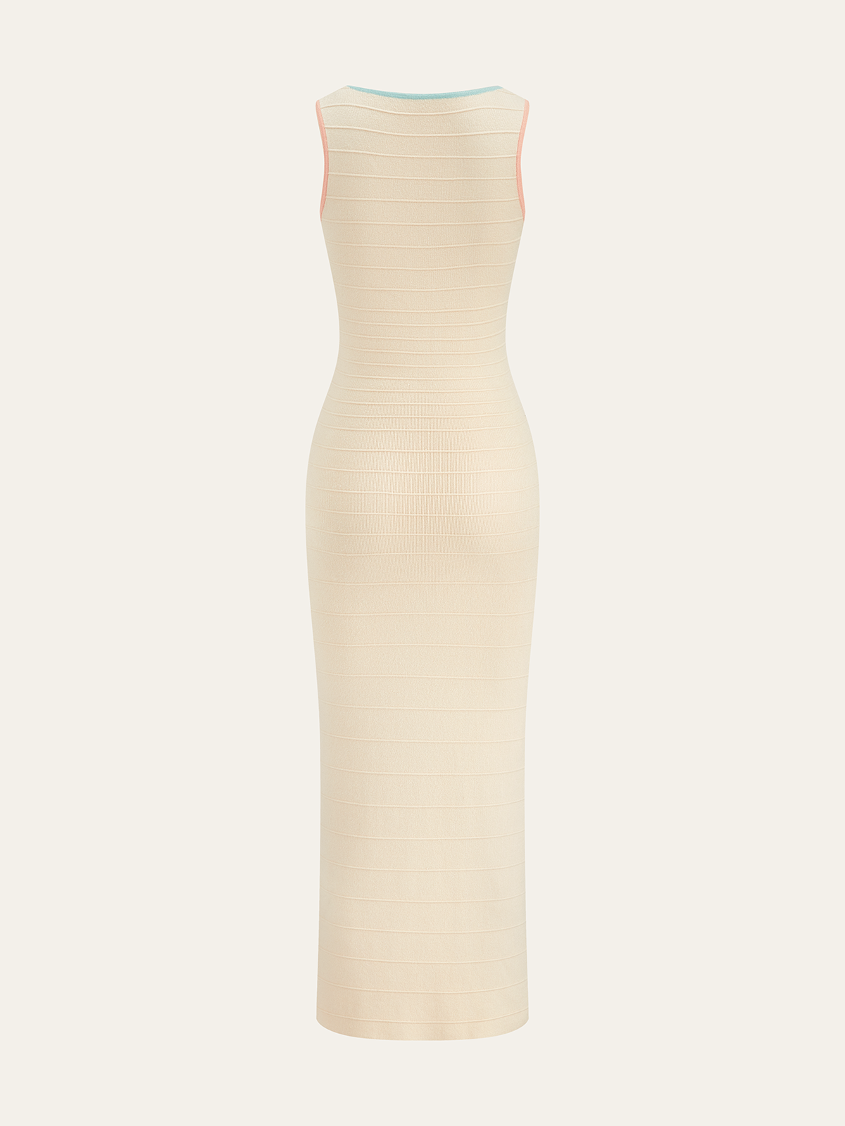 Robe midi en maille color block avec boutons décoratifs