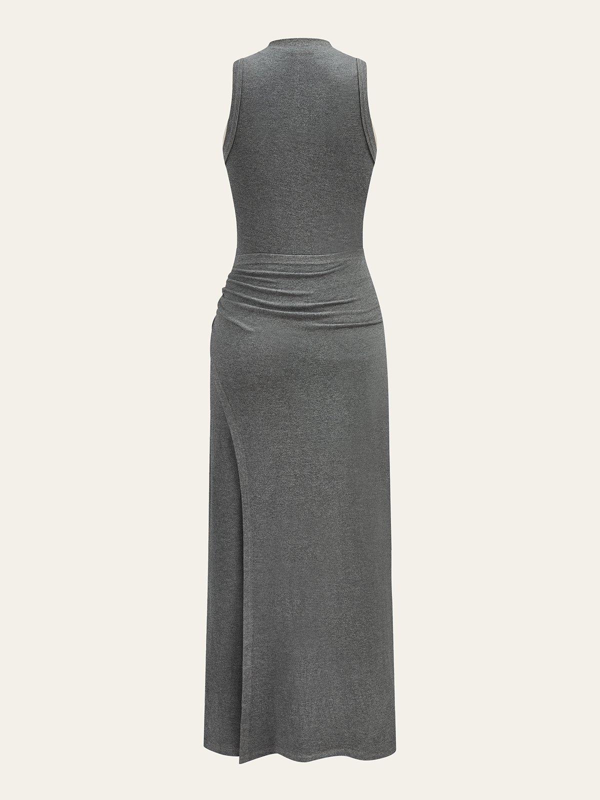Ärmelloses Midikleid mit Stehkragen