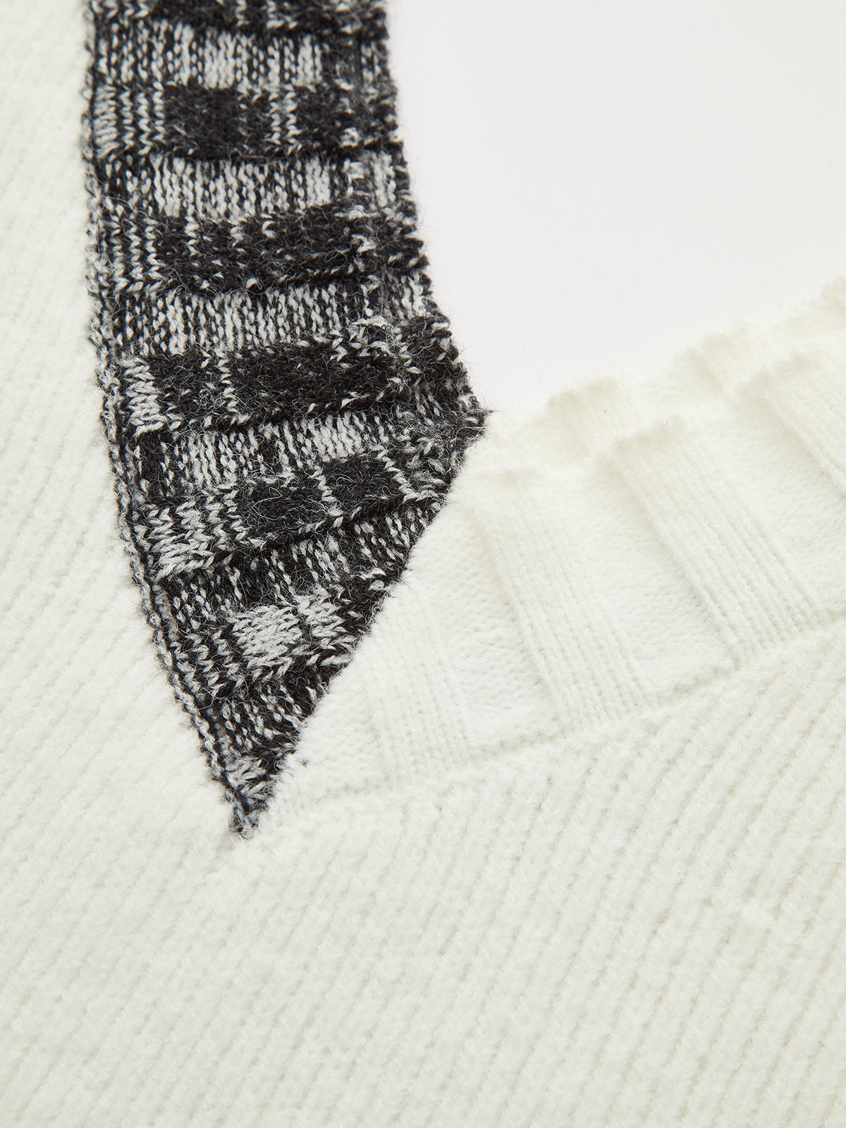 Two-Tone Reversible V-Neck Knit Vest