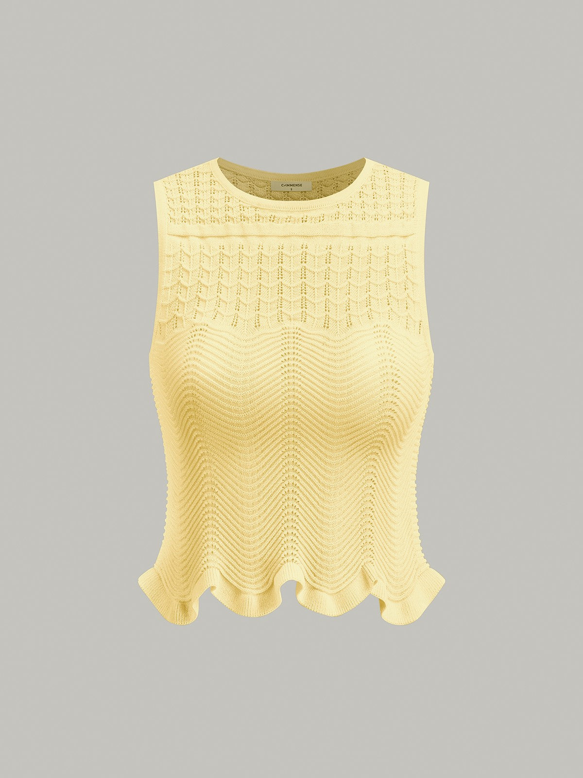 Ärmelloses Stricktop mit Wellenmuster