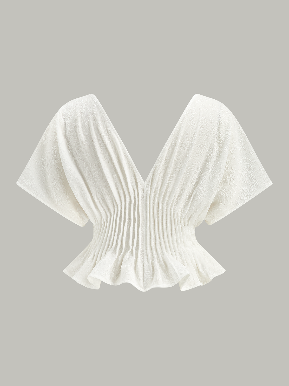 Textured Button Peplum Top