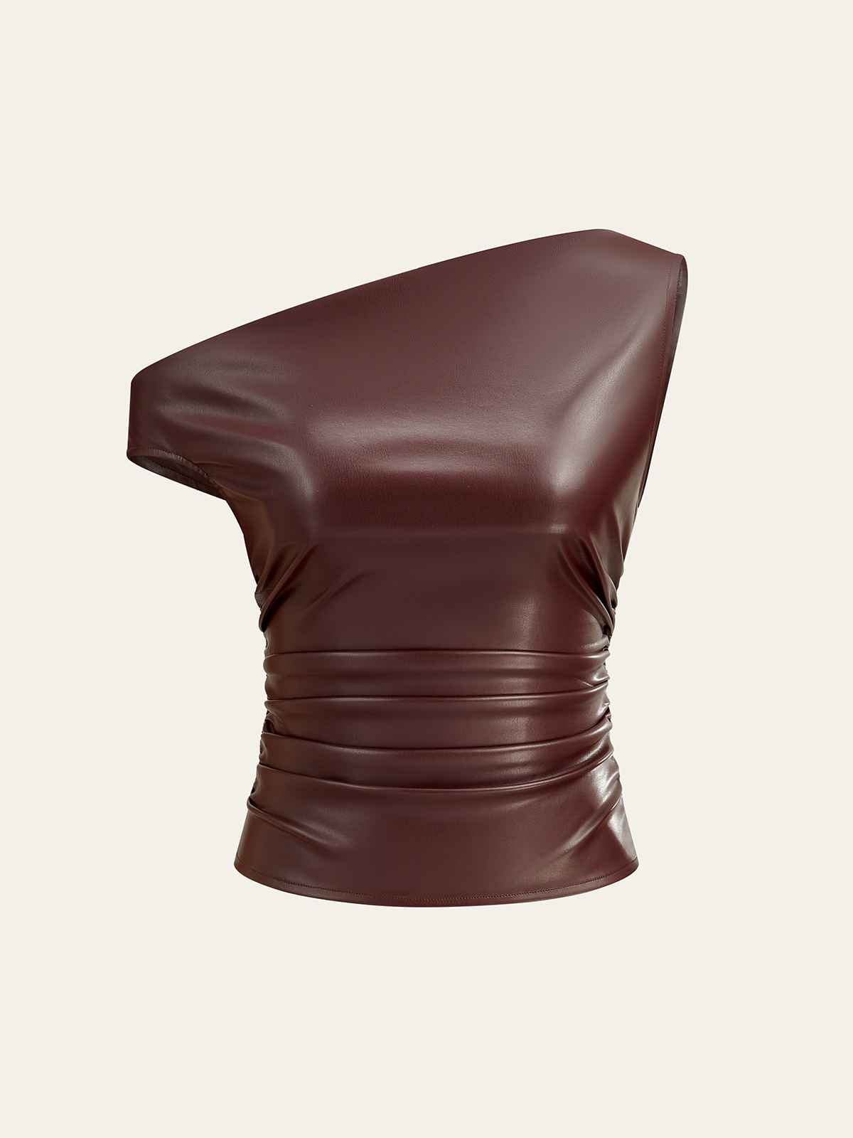 Débardeur asymétrique en cuir PU