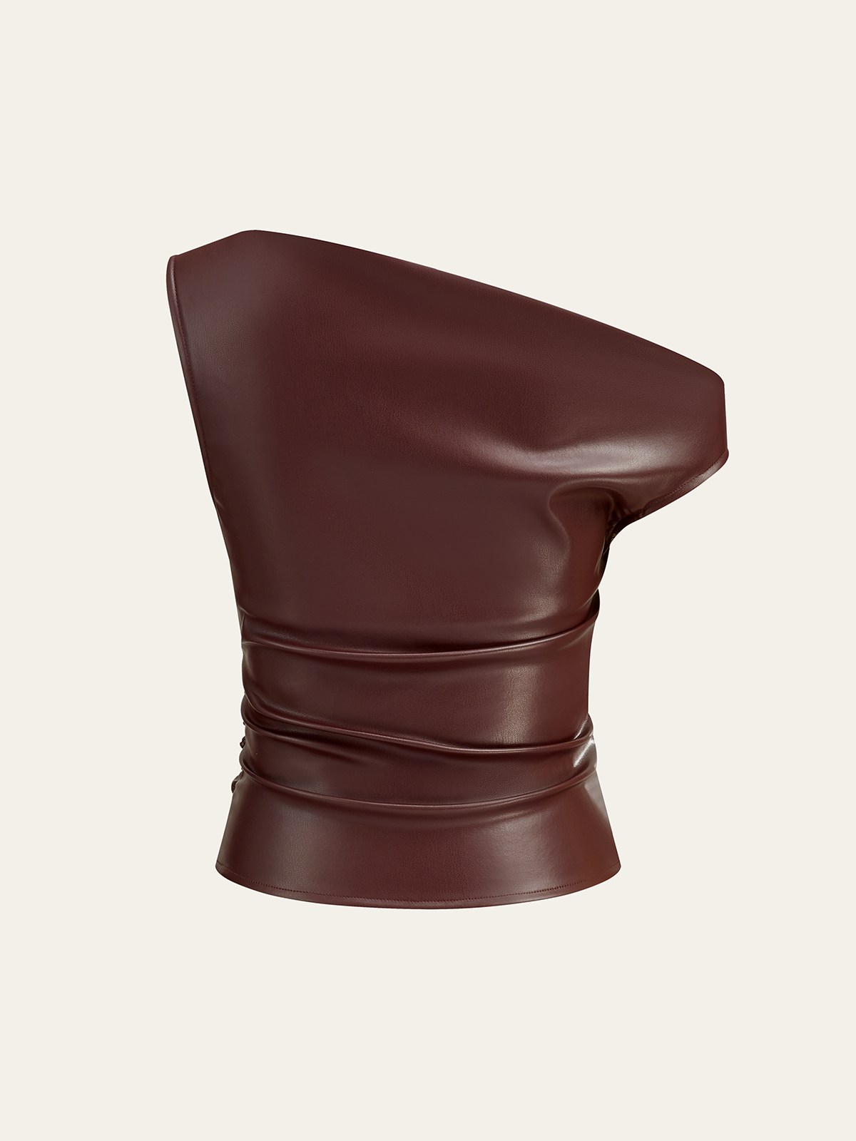 Débardeur asymétrique en cuir PU