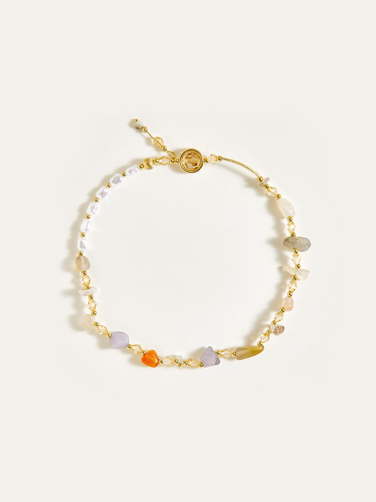 Bracelet double rang en pierres colorées