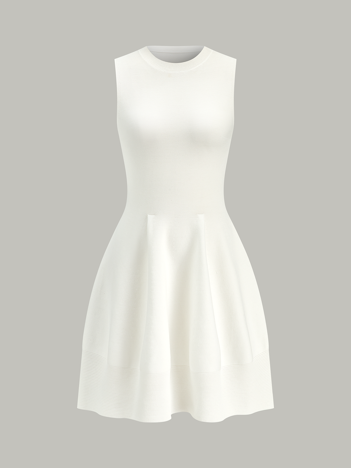 Ärmelloses Strickkleid mit ausgestelltem Rock