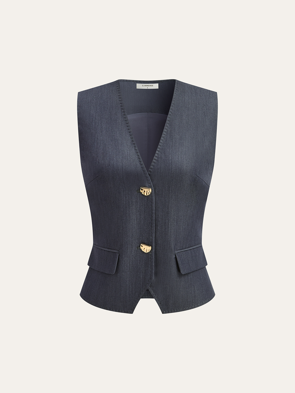 Gilet en V avec boutons métalliques