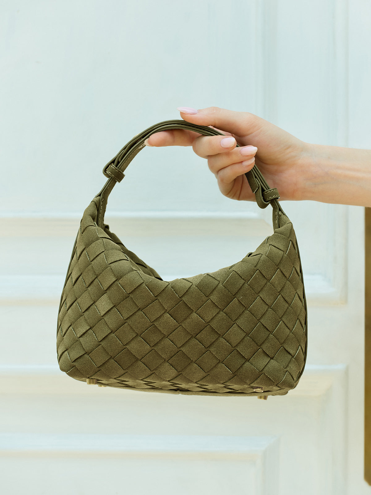 Sac à anse tressé en similicuir