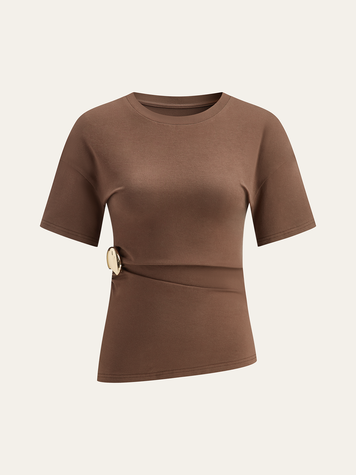 Top asymétrique à manches courtes