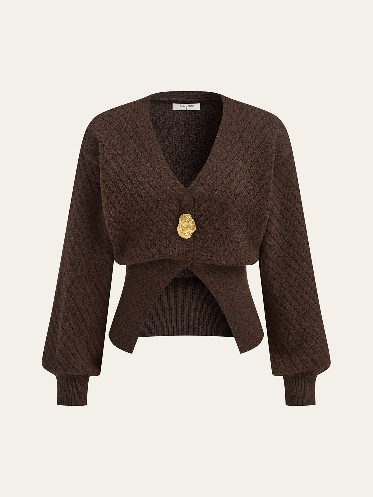 Pullover mit Metalldetails, V-Ausschnitt und taillierter Passform