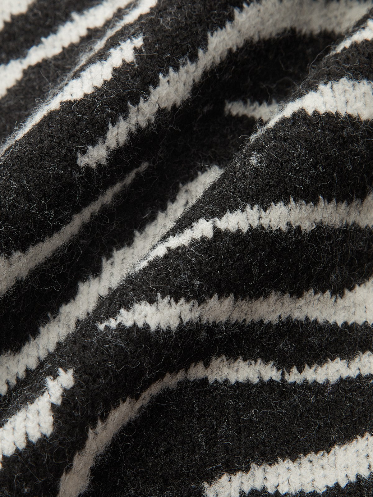 Metal Button Zebra-Striped Knit Vest