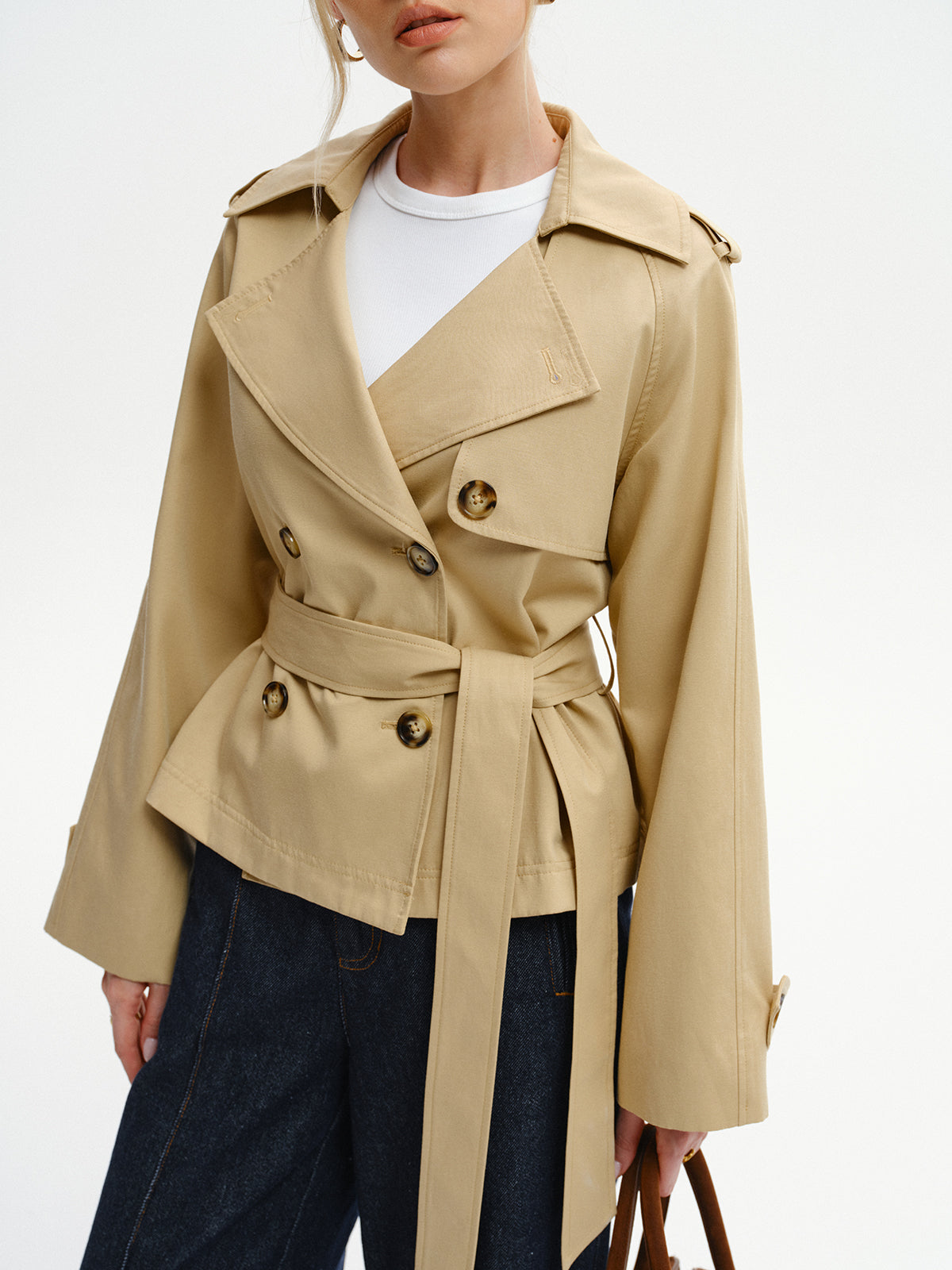 Trench-coat croisé ceinturé
