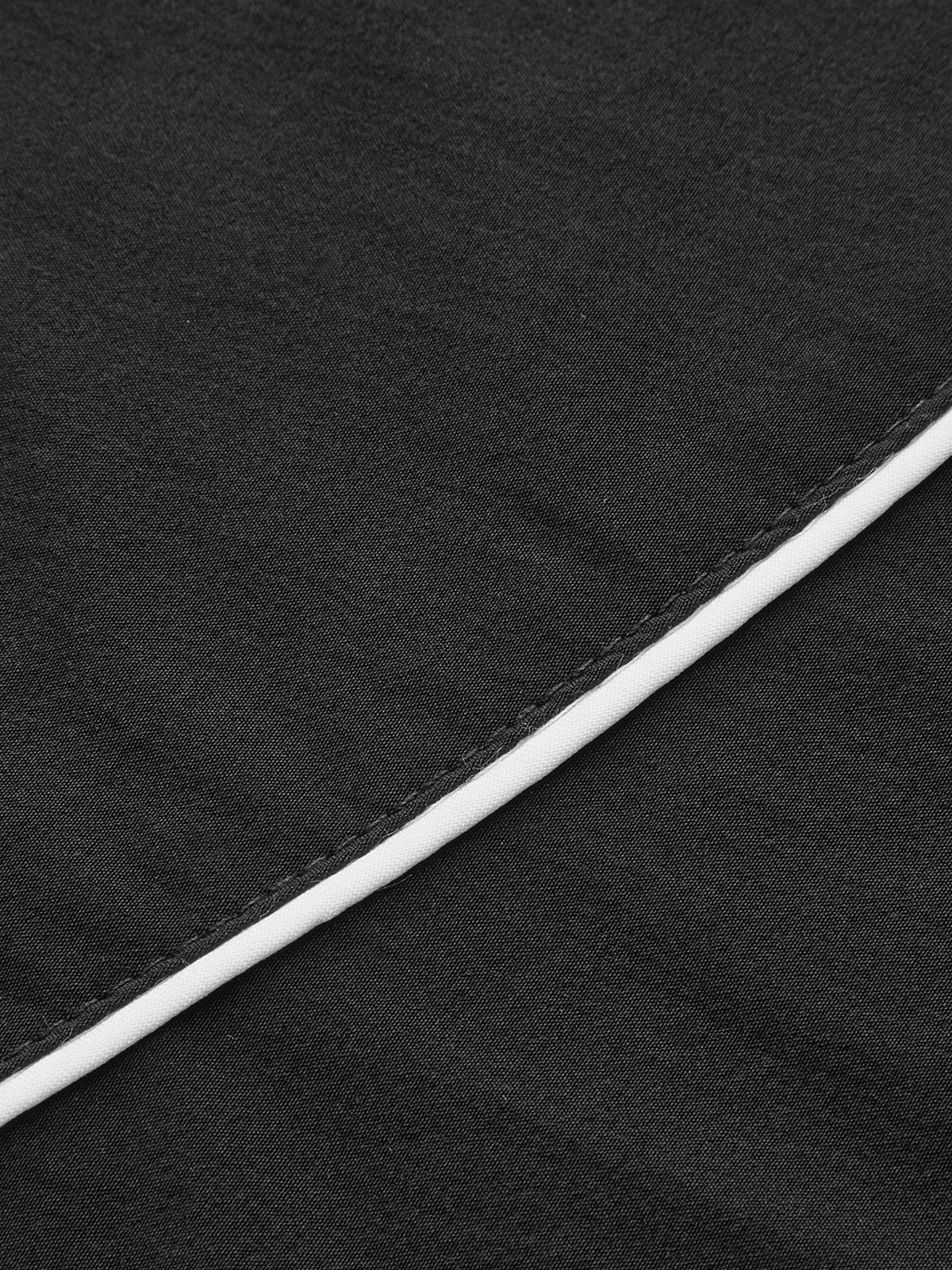 Pantalon large à cordon de serrage et taille contrastée