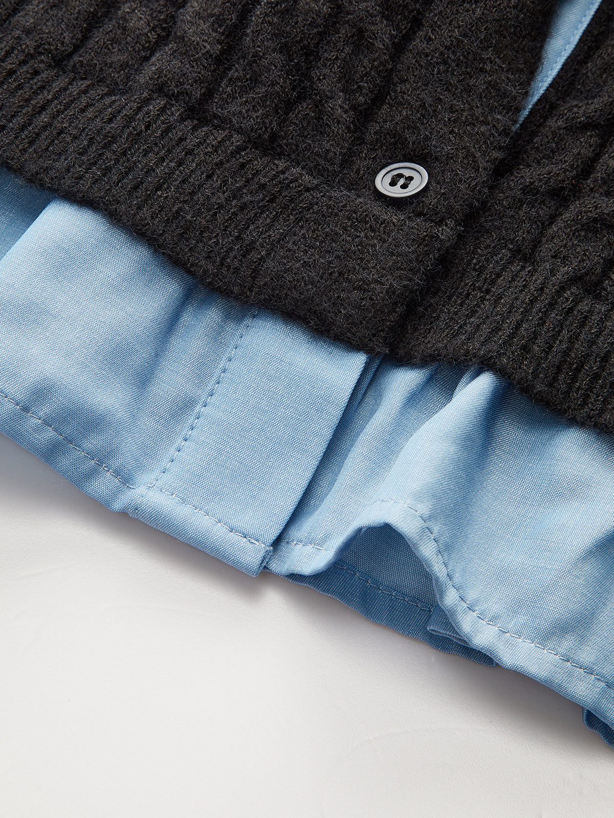 2 in1 Paneled Cable-Knit Cardigan