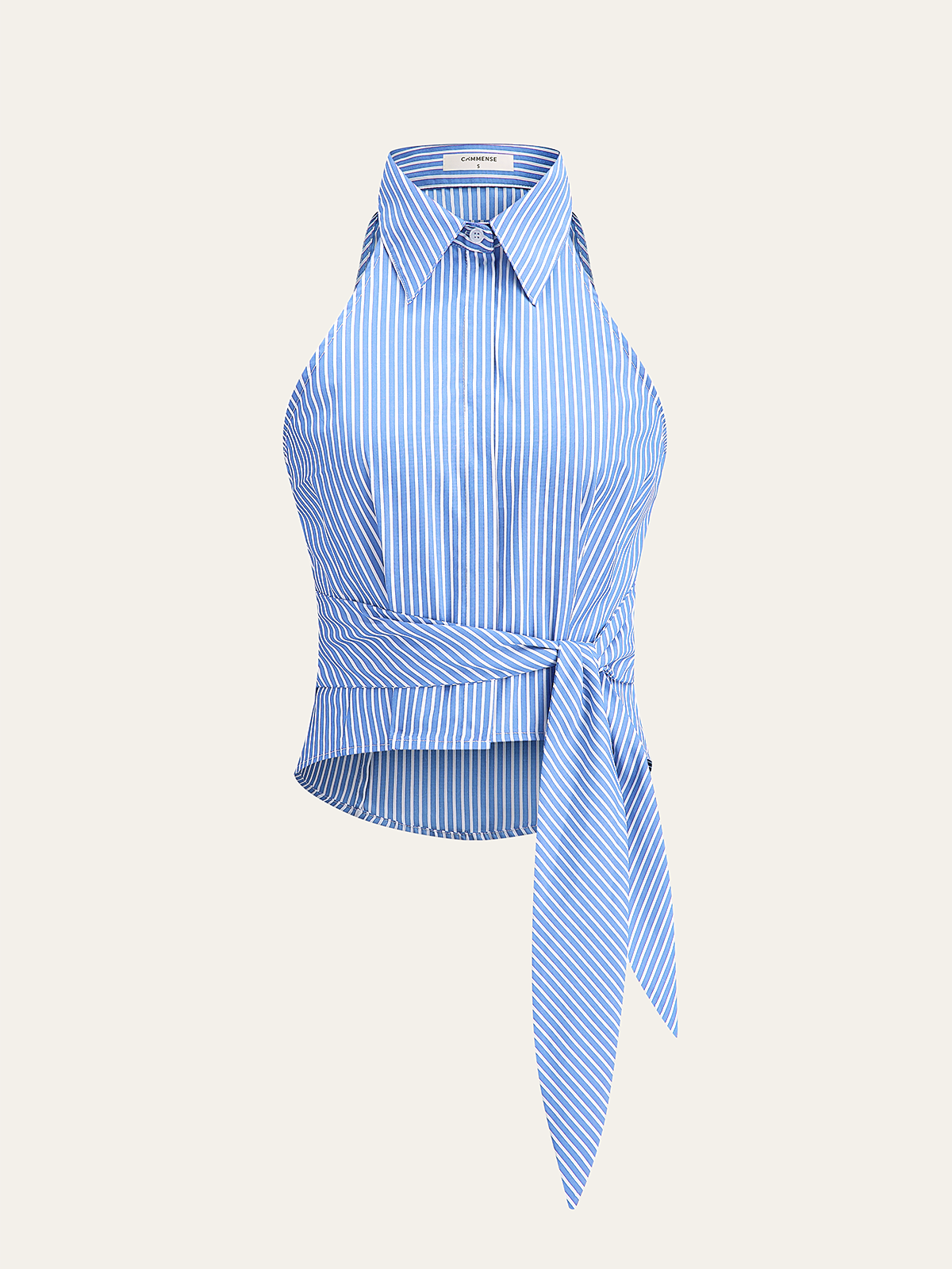 Striped Tie-Waist Crop Top