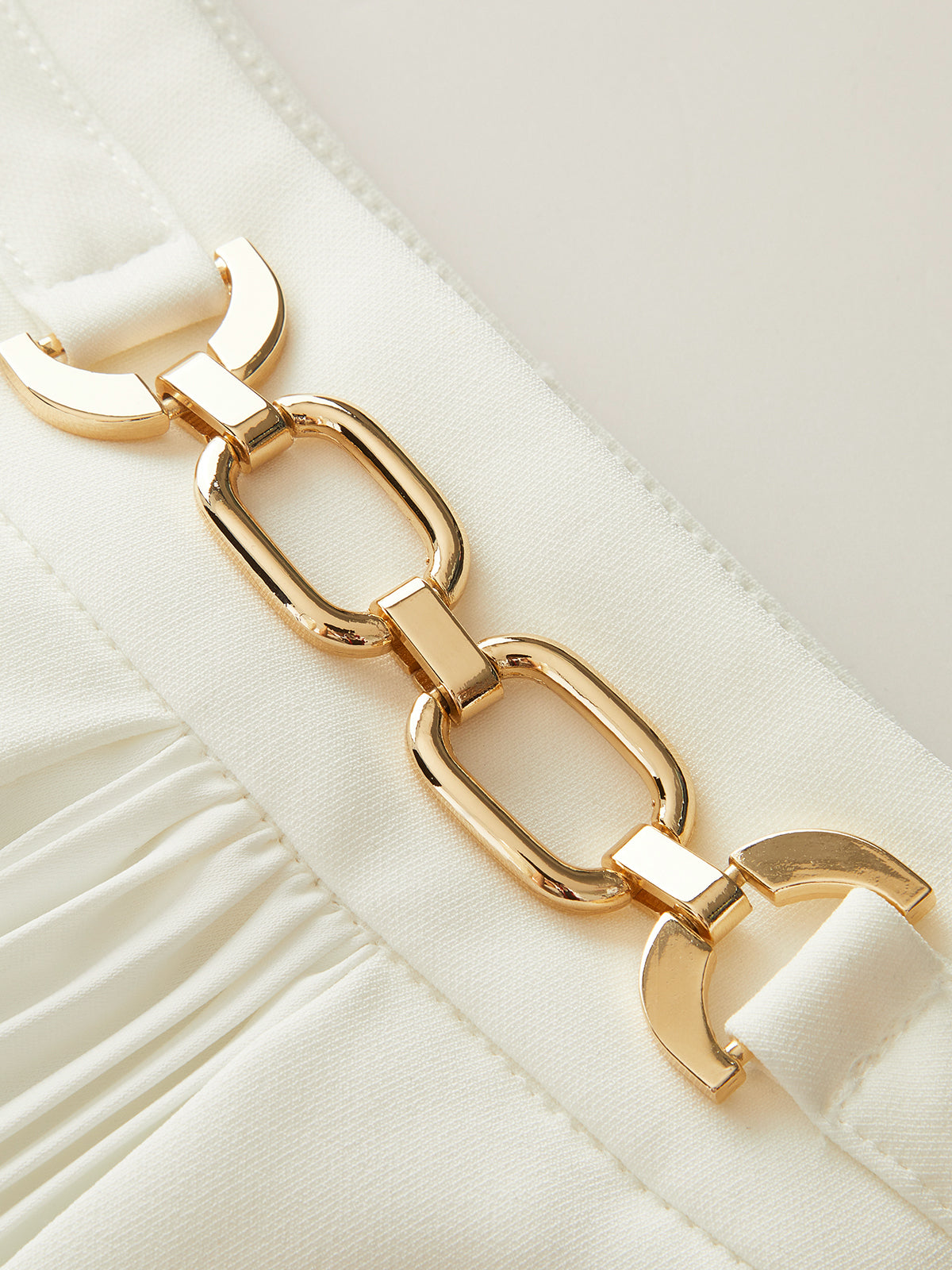 Metal Chain Pleated Mini Skirt