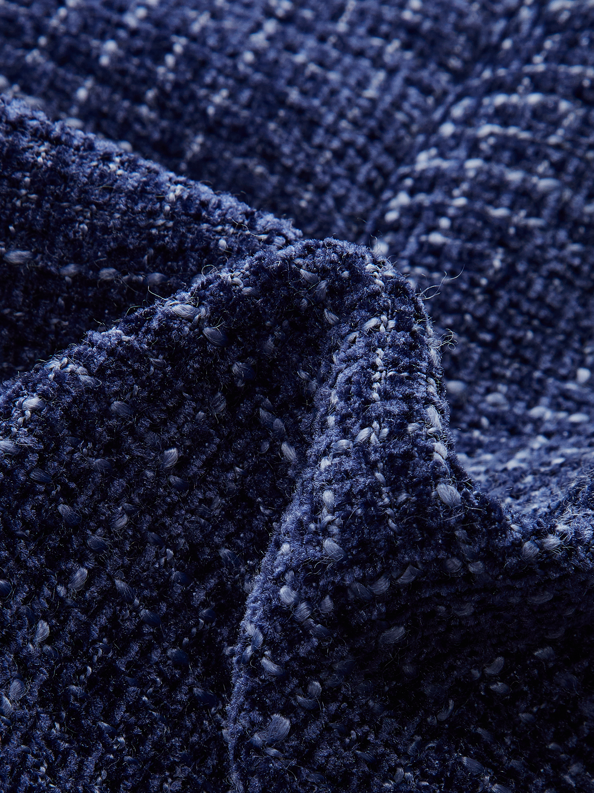 Pleated Hem Bow Neckline Tweed Mini Dress