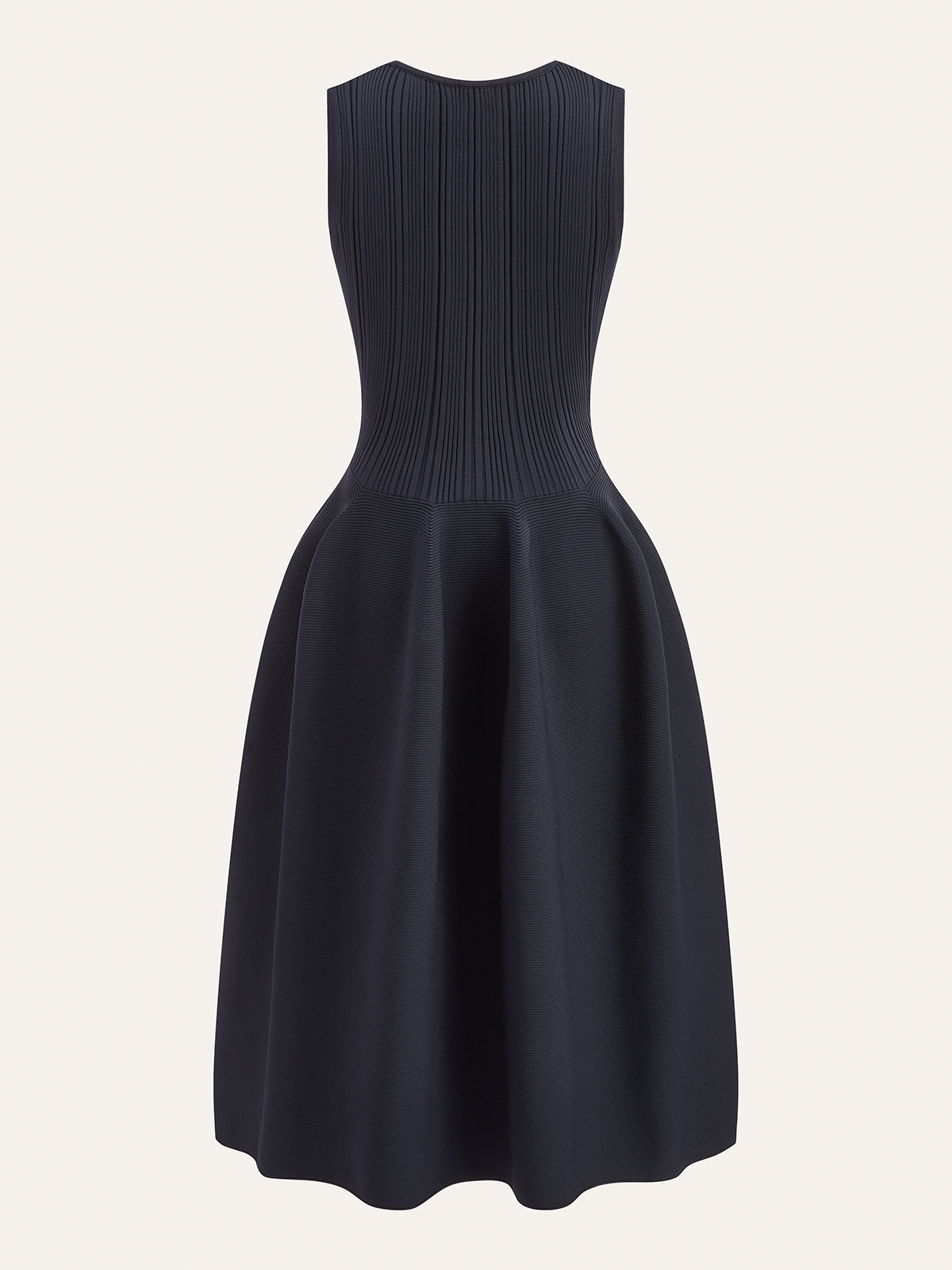 Ribbed Knit Flare Sweater Dress