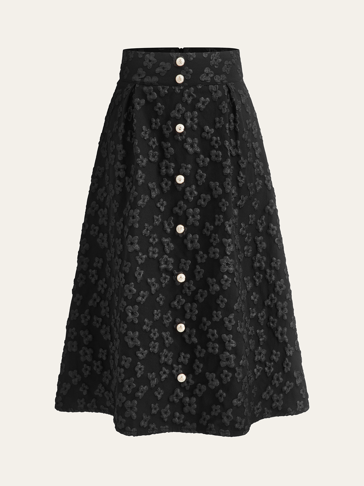 Rock mit Blumenmuster und hoher Taille
