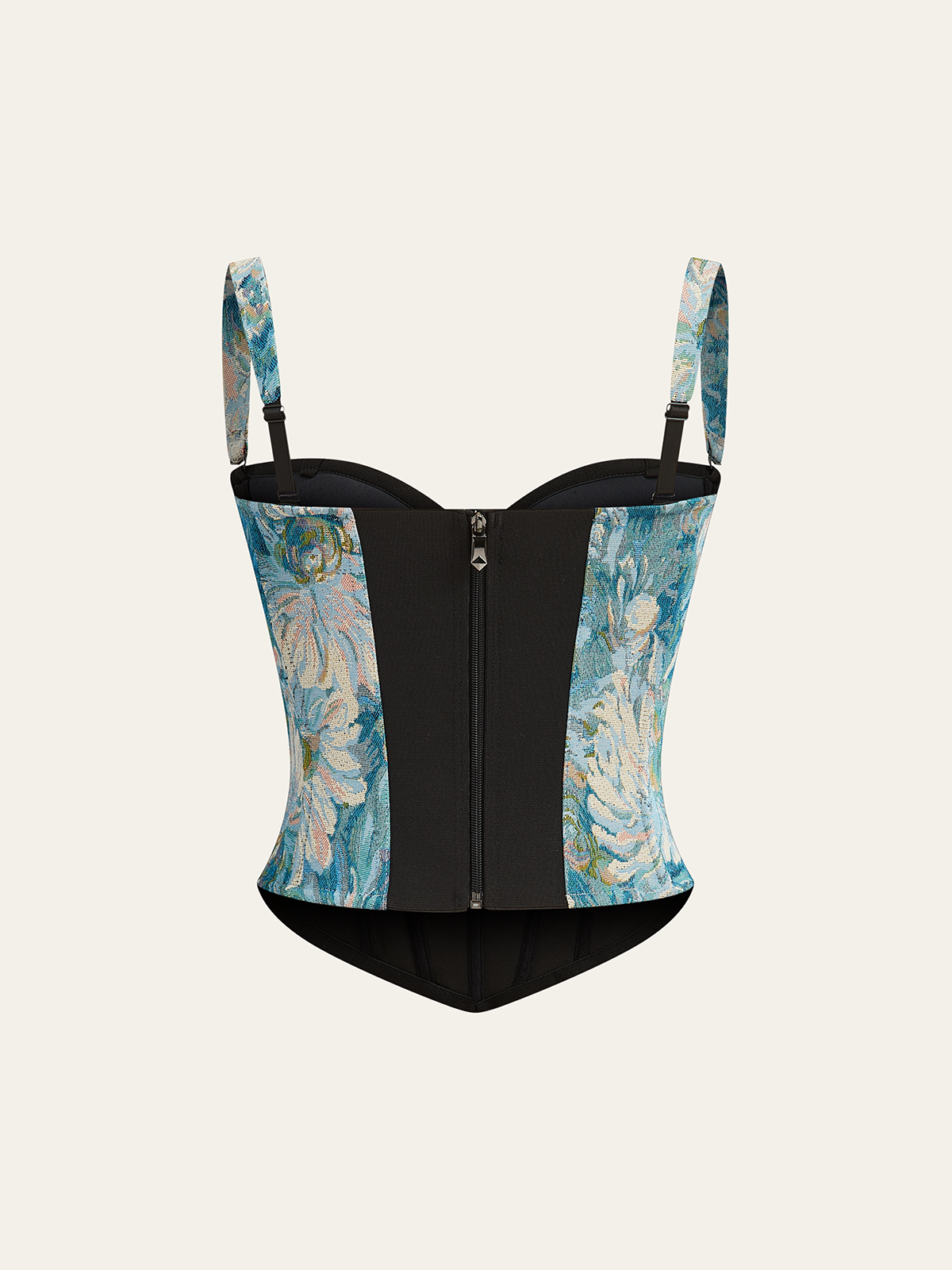 Haut corset jacquard floral