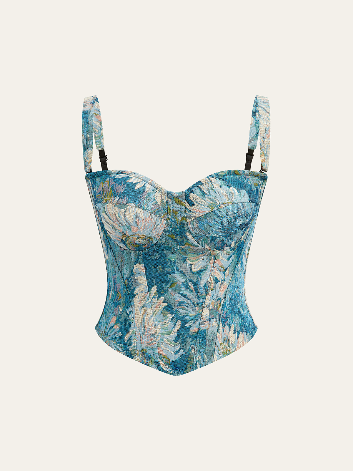 Haut corset jacquard floral