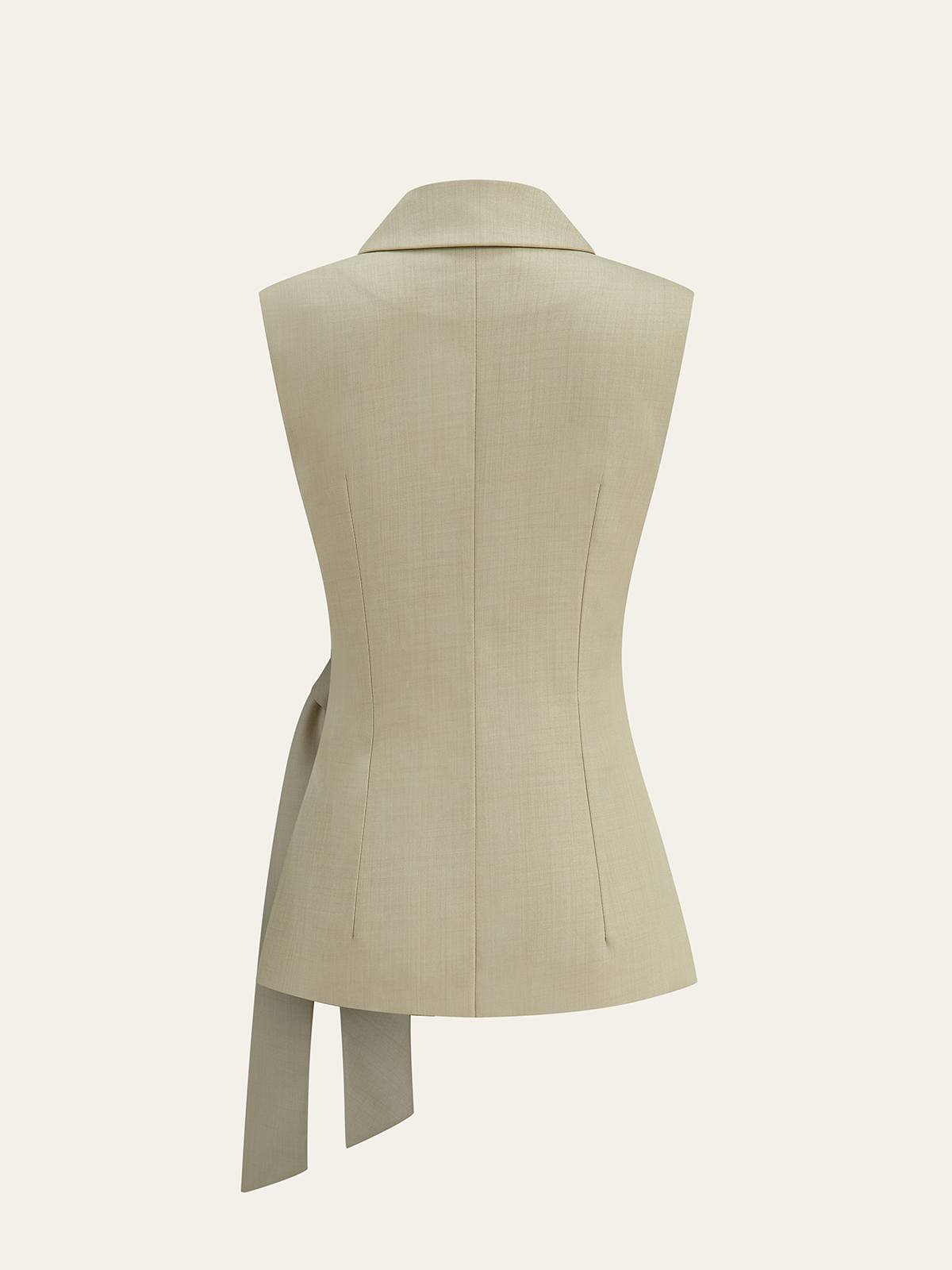 Sleeveless Lapel Tie-Waist Vest