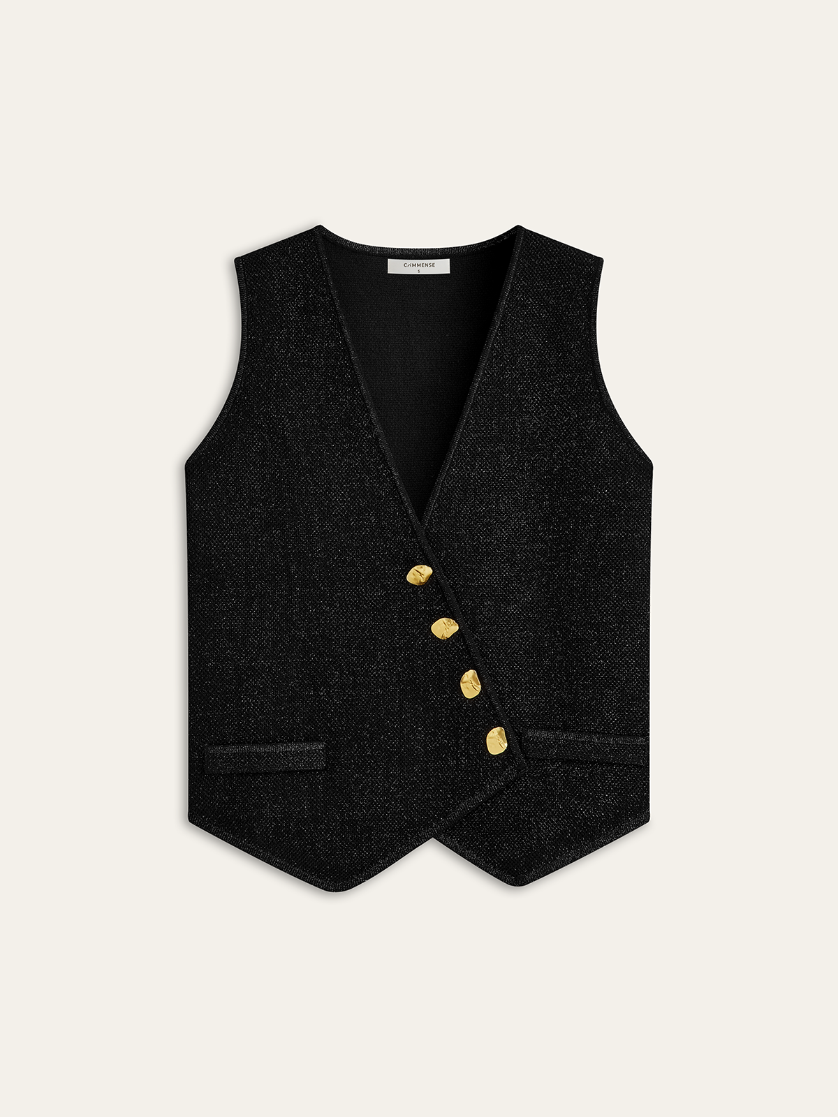 Asymmetrical Button Sweater Vest