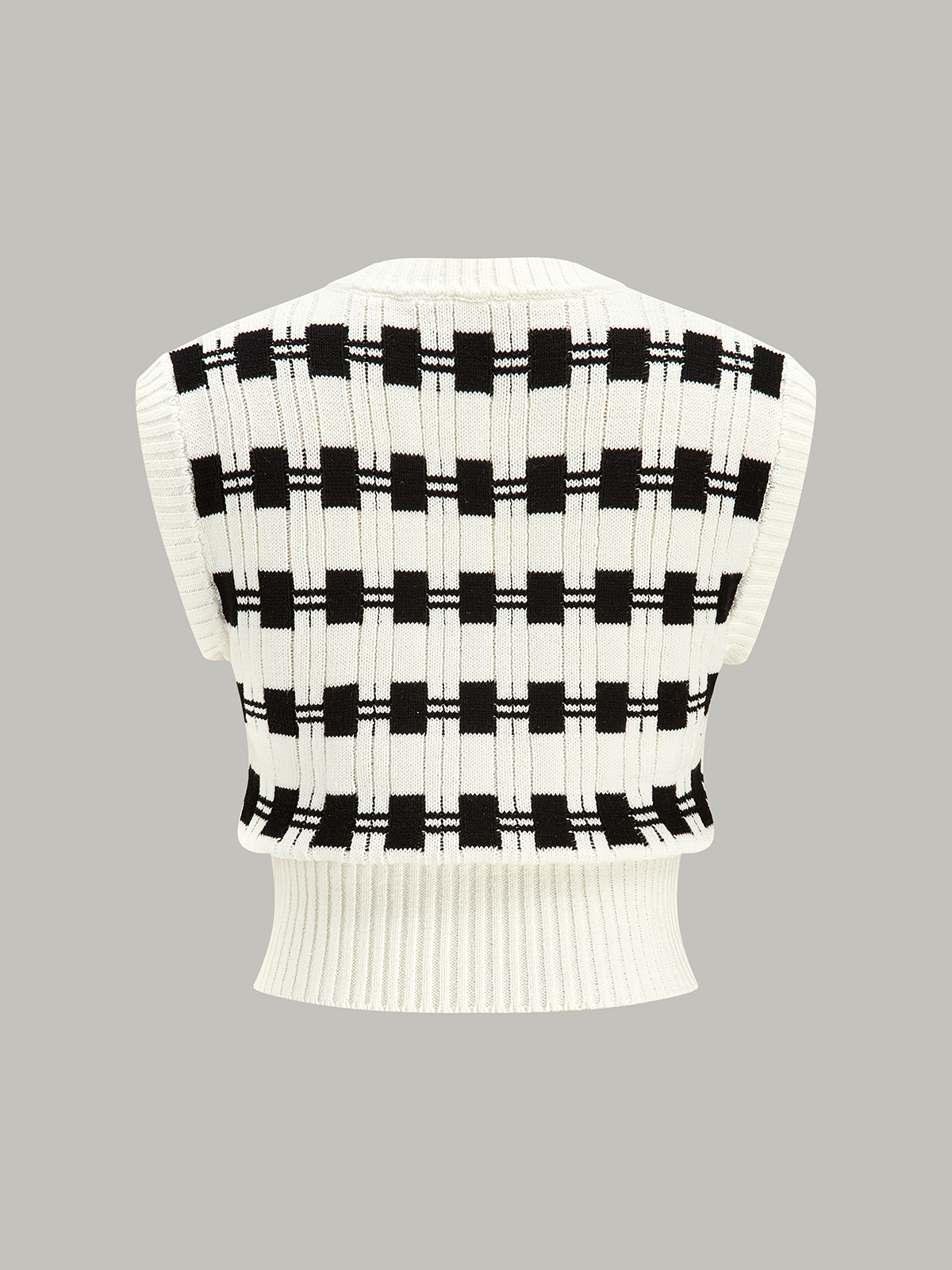 V-neck Plaid Sweater Vest