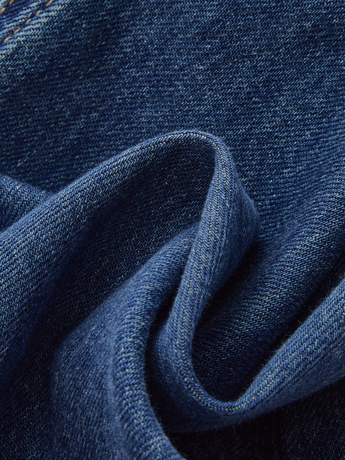 Pantalon en denim à taille élastiquée et jambes larges